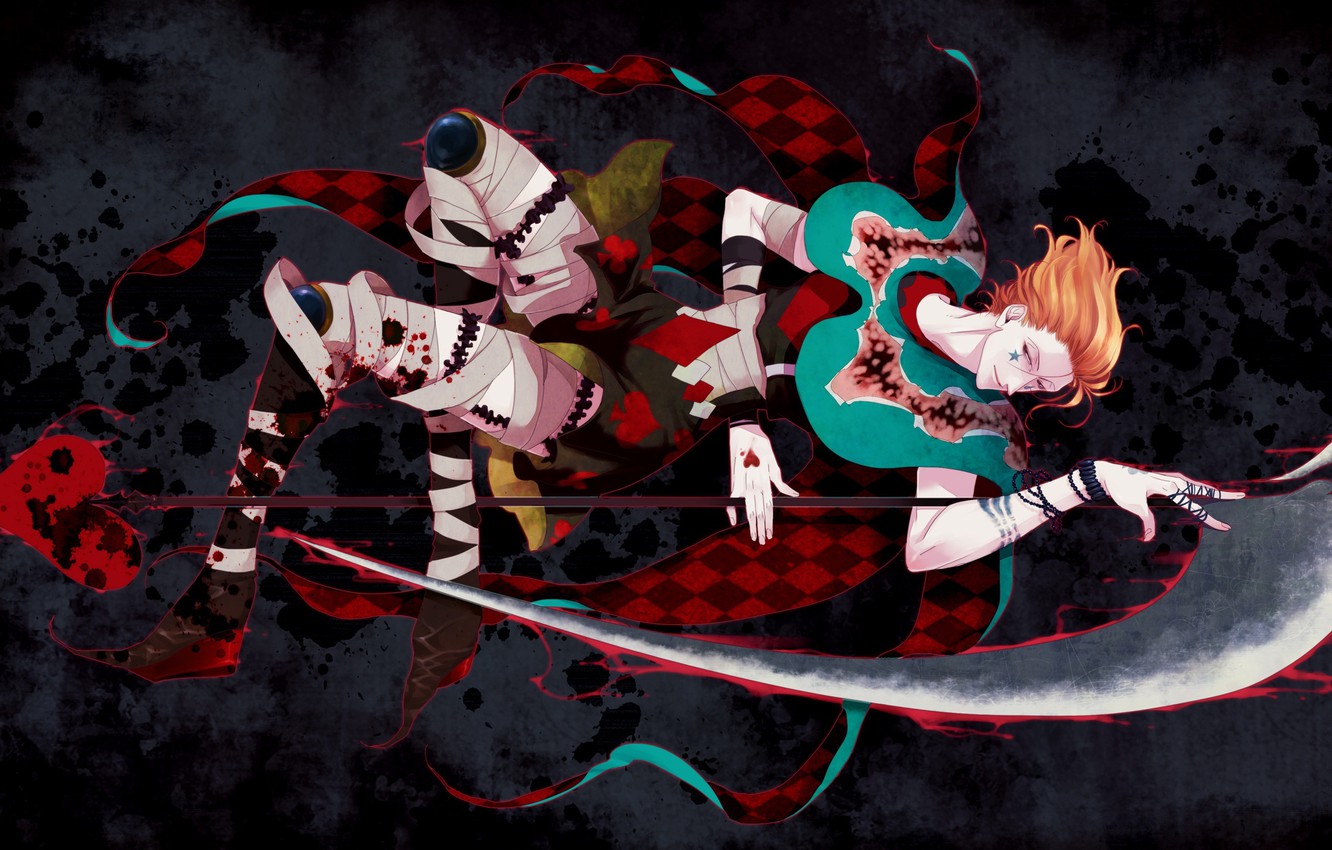 Photo Wallpaper Weapons, Blood, Blade, Art, Braid, - Hisoka - HD Wallpaper 