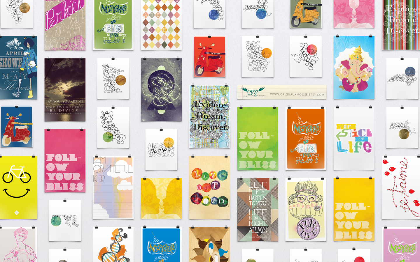 Etsy Prints Wallpaper Orignaux Moose - Creative Arts - HD Wallpaper 