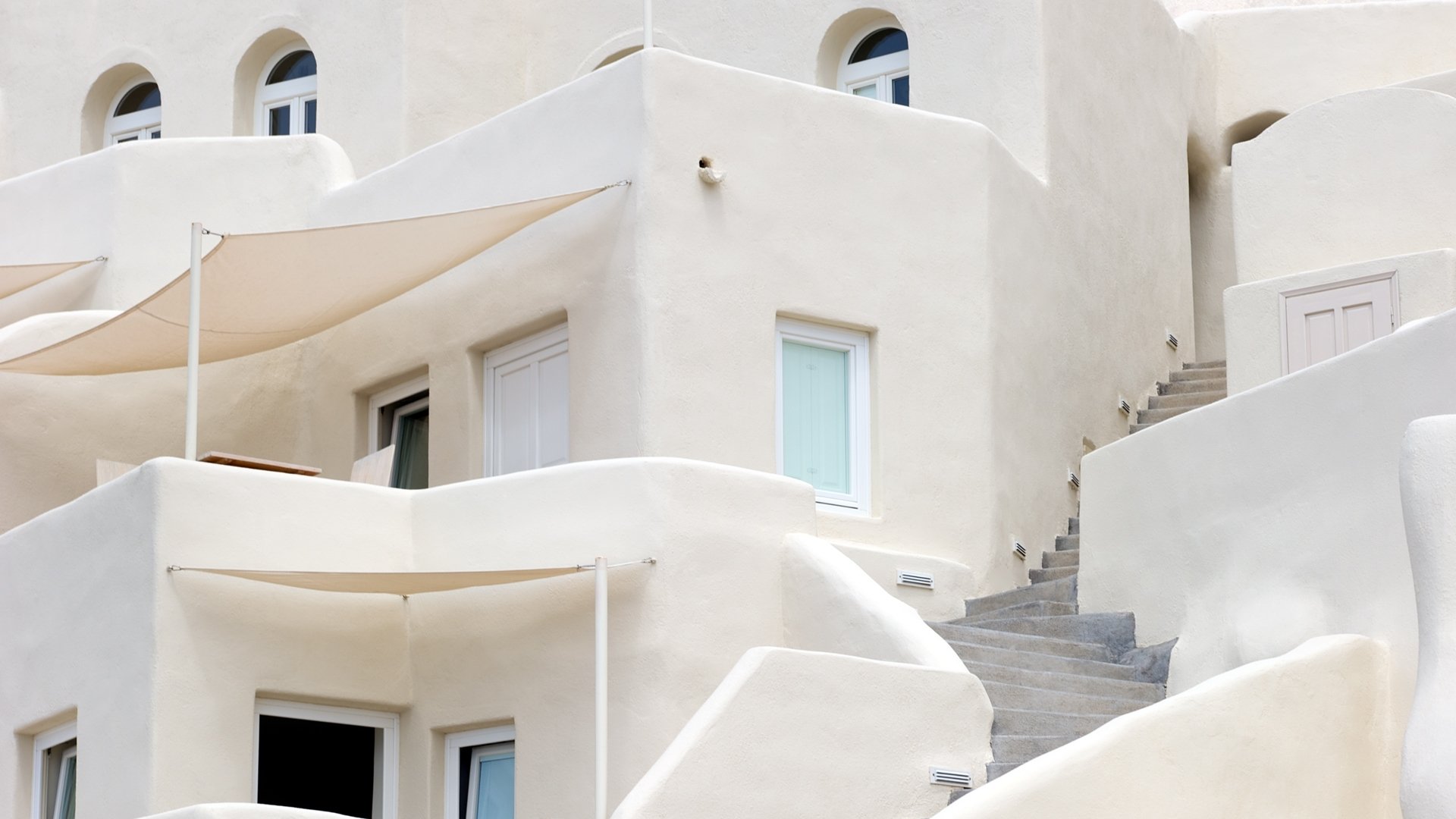 Santorini Wallpaper - Brutalist Architecture - HD Wallpaper 