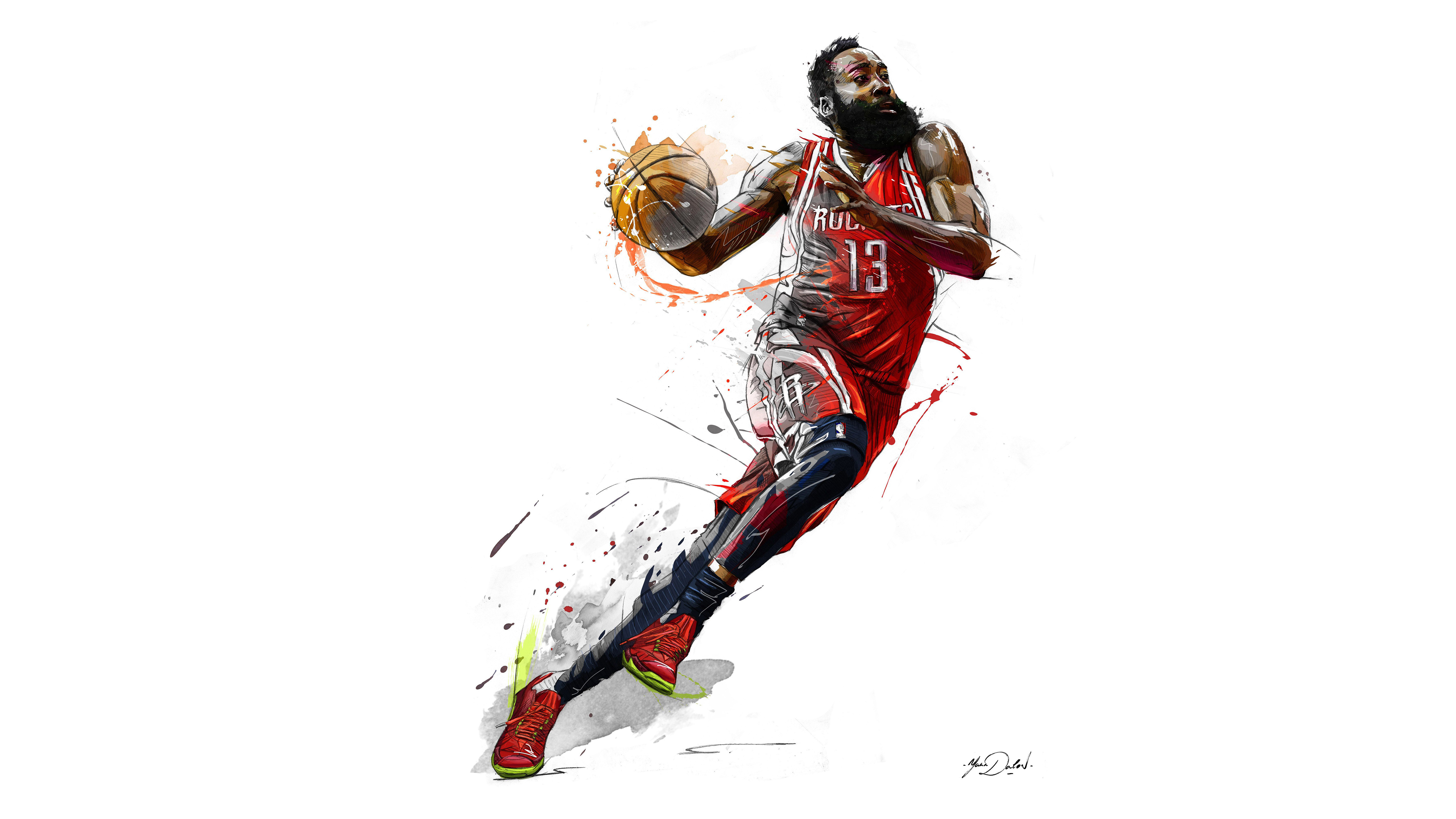 Basketball Player Art - HD Wallpaper 