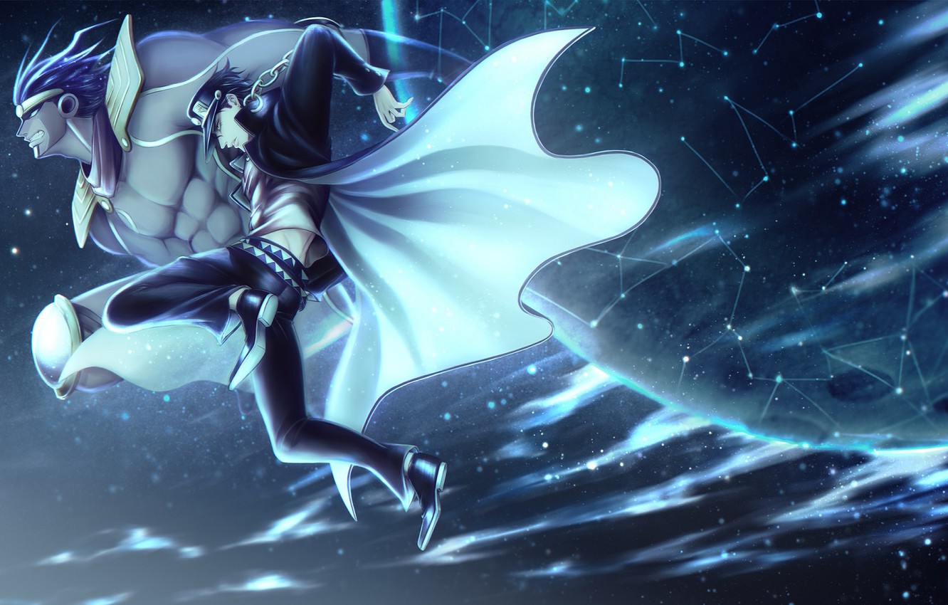 Photo Wallpaper Space, Anime, Art, Guy, Jojo`s Bizarre - Jotaro Kujo Wallpaper Hd - HD Wallpaper 