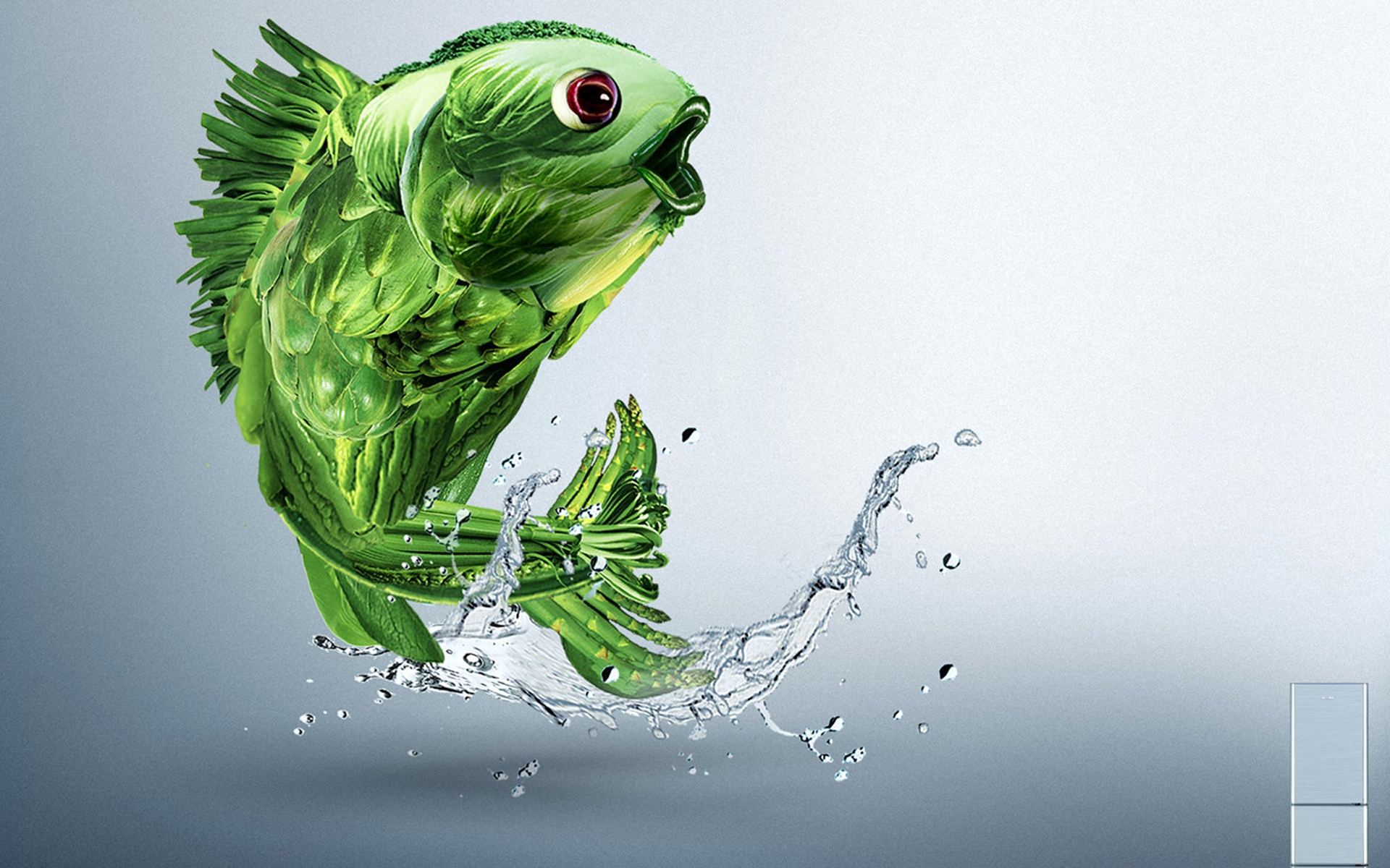 Green Creative Fish - Creative Advertising Design - HD Wallpaper 