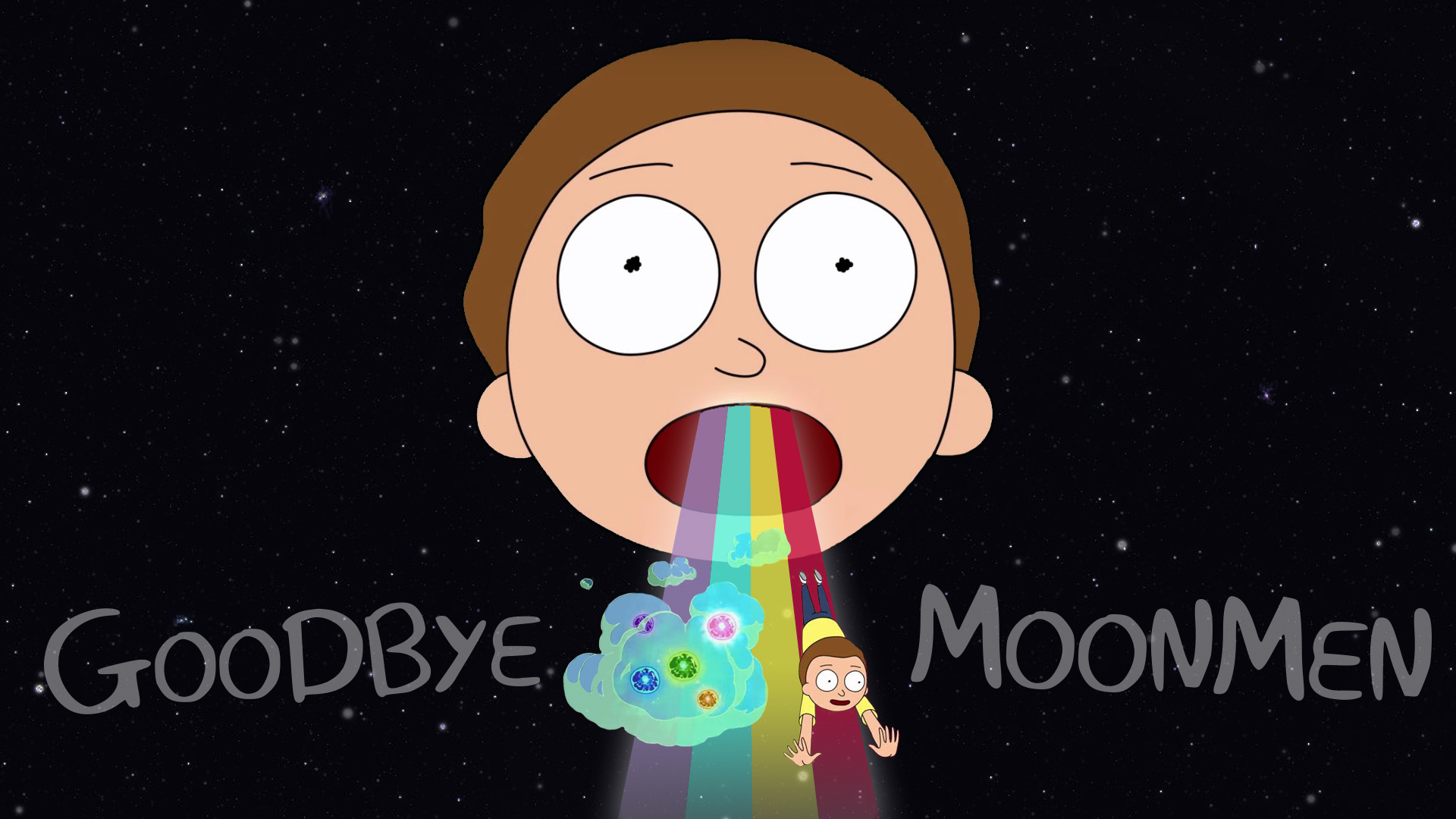Rainbow Puke Morty - HD Wallpaper 