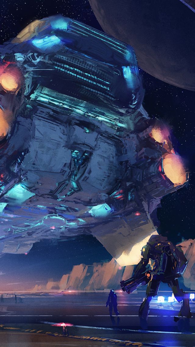 Spaceship, Futuristic, Space, 4k - Futuristic Spaceships - HD Wallpaper 