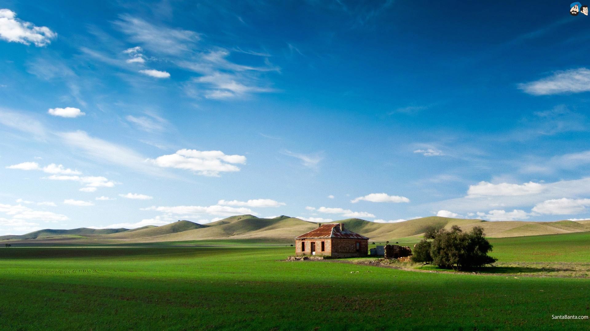 Wallpaper Alone House 
 Data Src Gorgerous Wallpaper - Nature Wallpaper With House - HD Wallpaper 