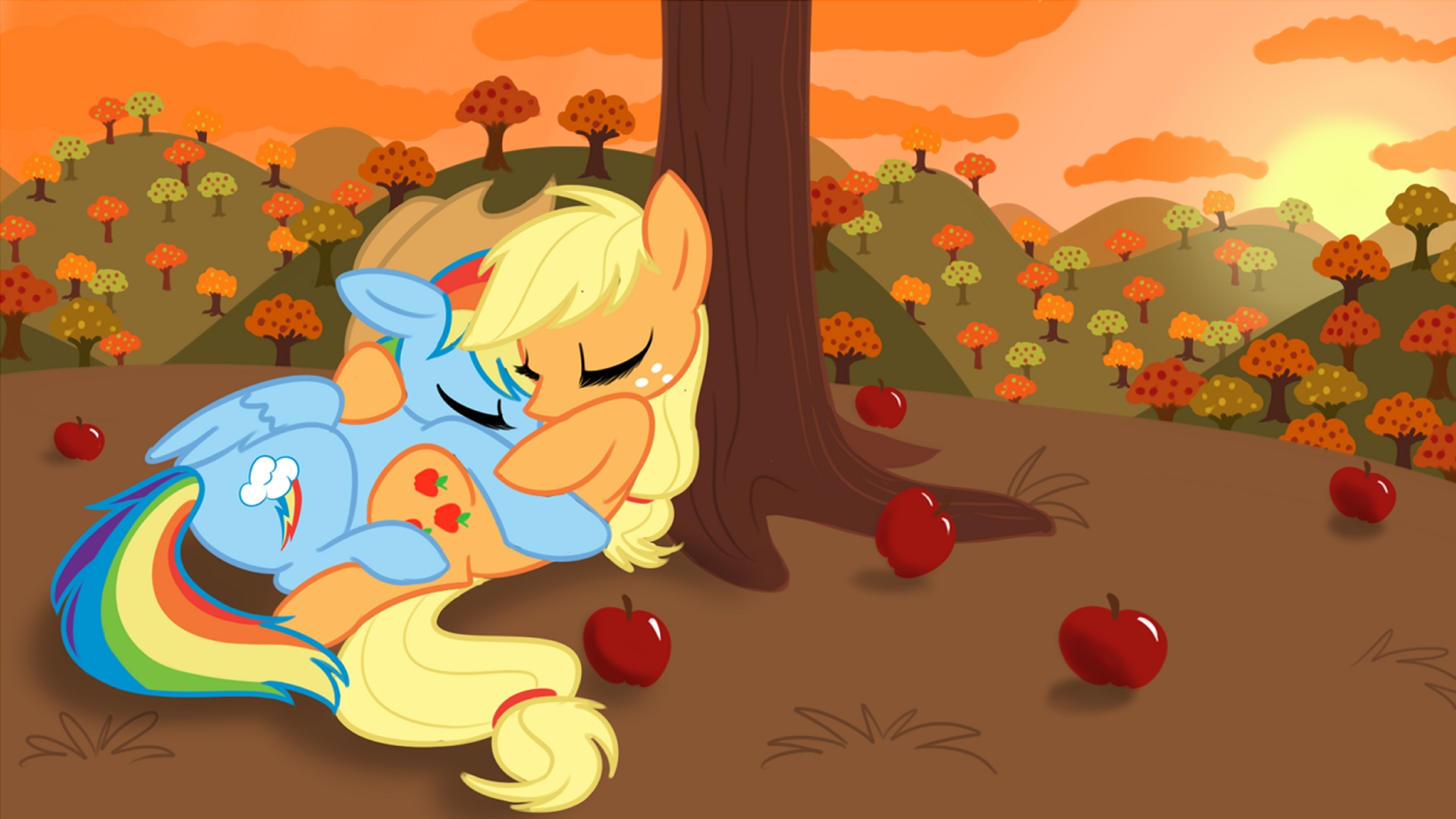 Wallpaper - My Little Pony Apple Jacks Et Rainbow Dash - HD Wallpaper 