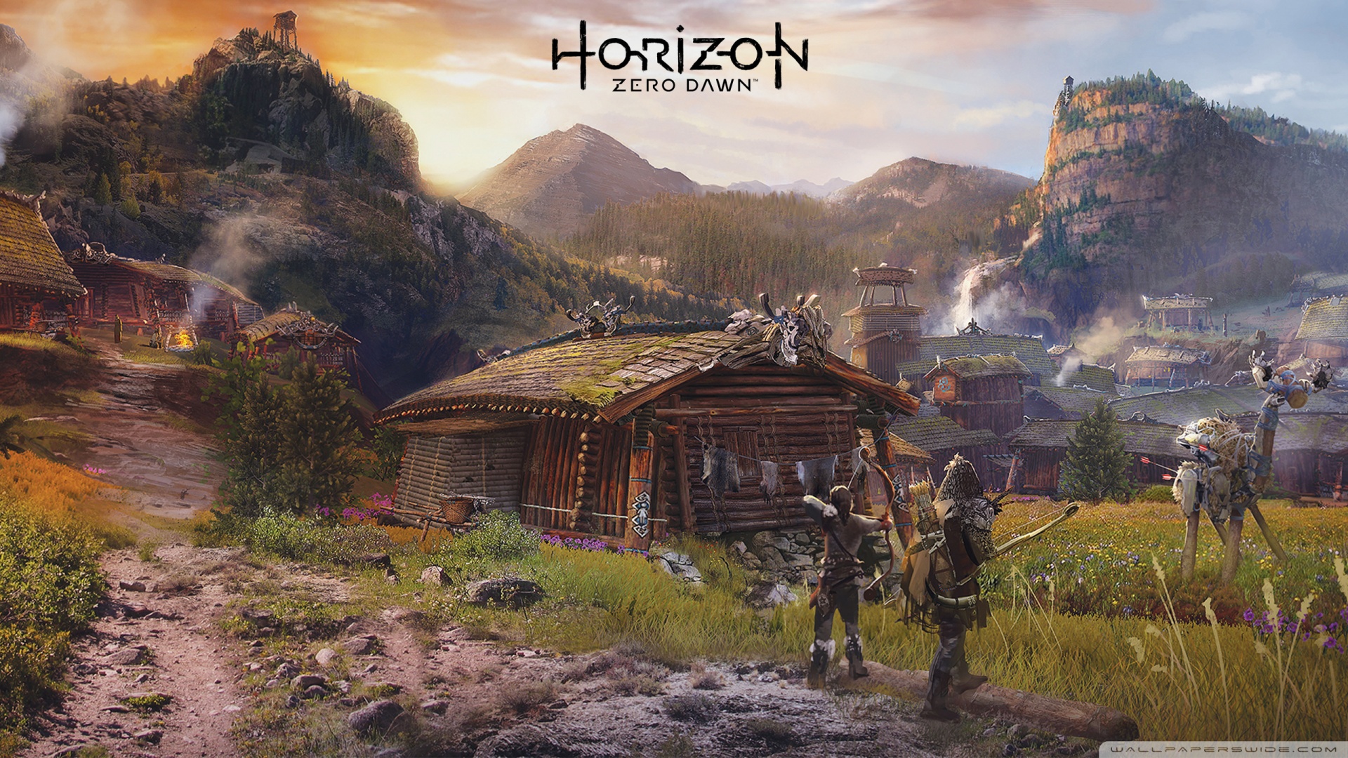 Horizon Zero Dawn Village - HD Wallpaper 