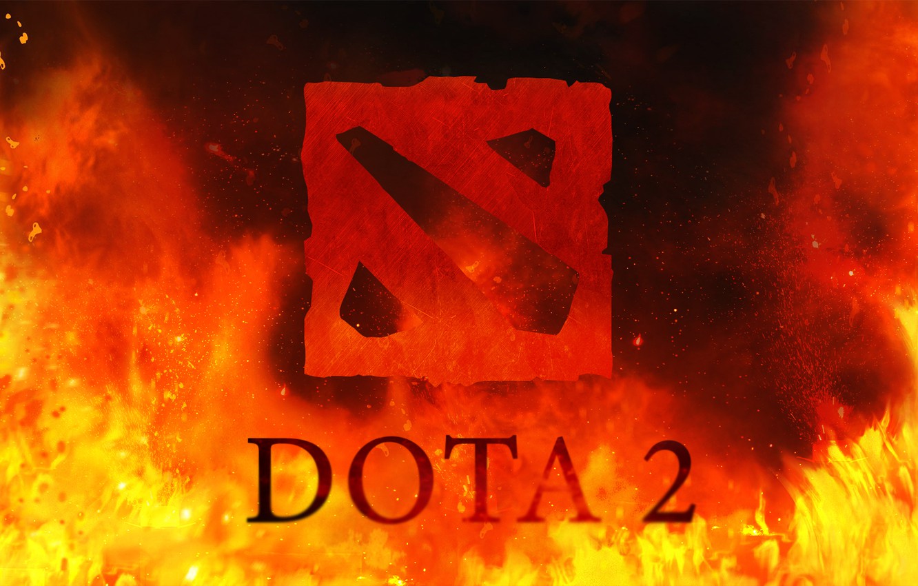 Photo Wallpaper Fire, Logo, Dota, Dota - Fire Wallpaper For Computer - HD Wallpaper 