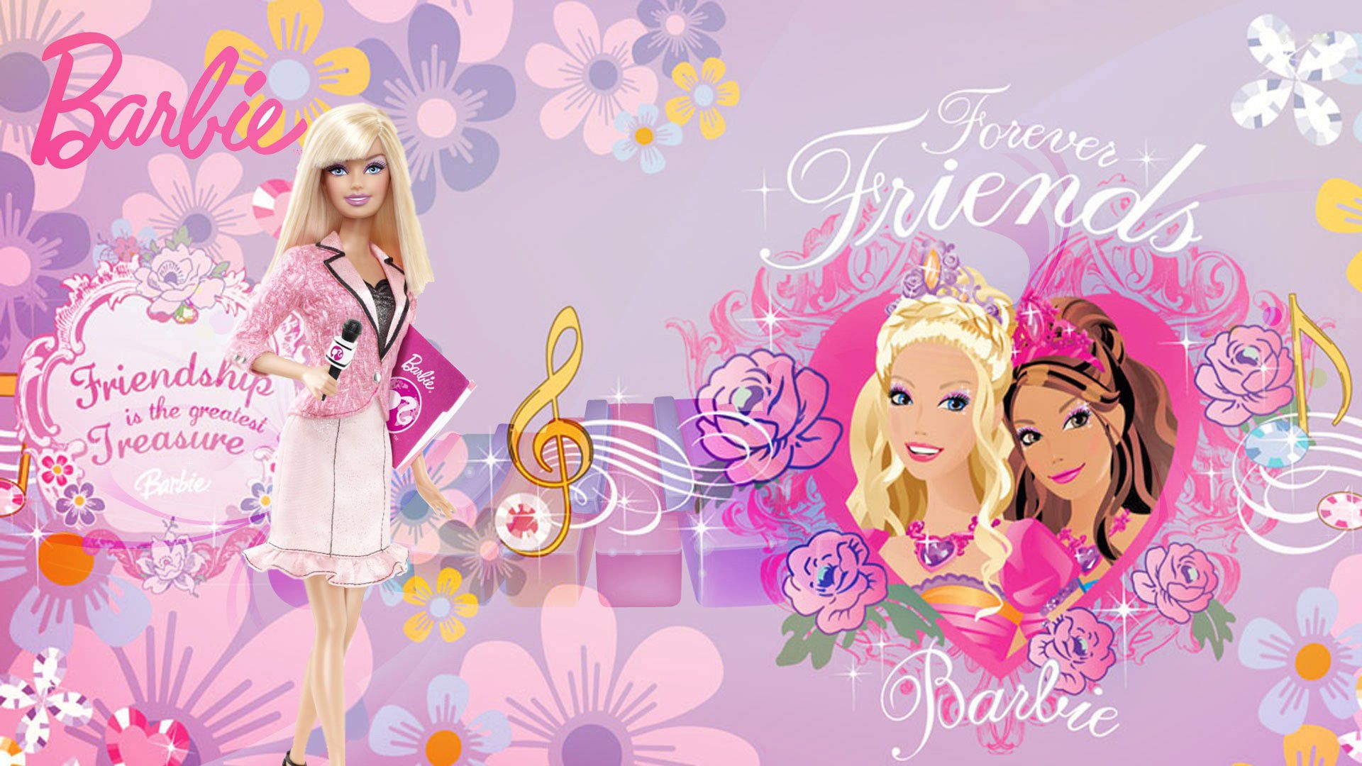 Barbie Doll Birthday Background - HD Wallpaper 
