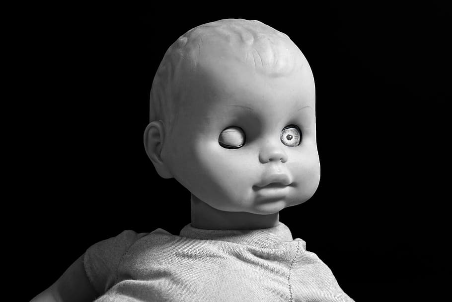 Black And White Doll Faces - HD Wallpaper 