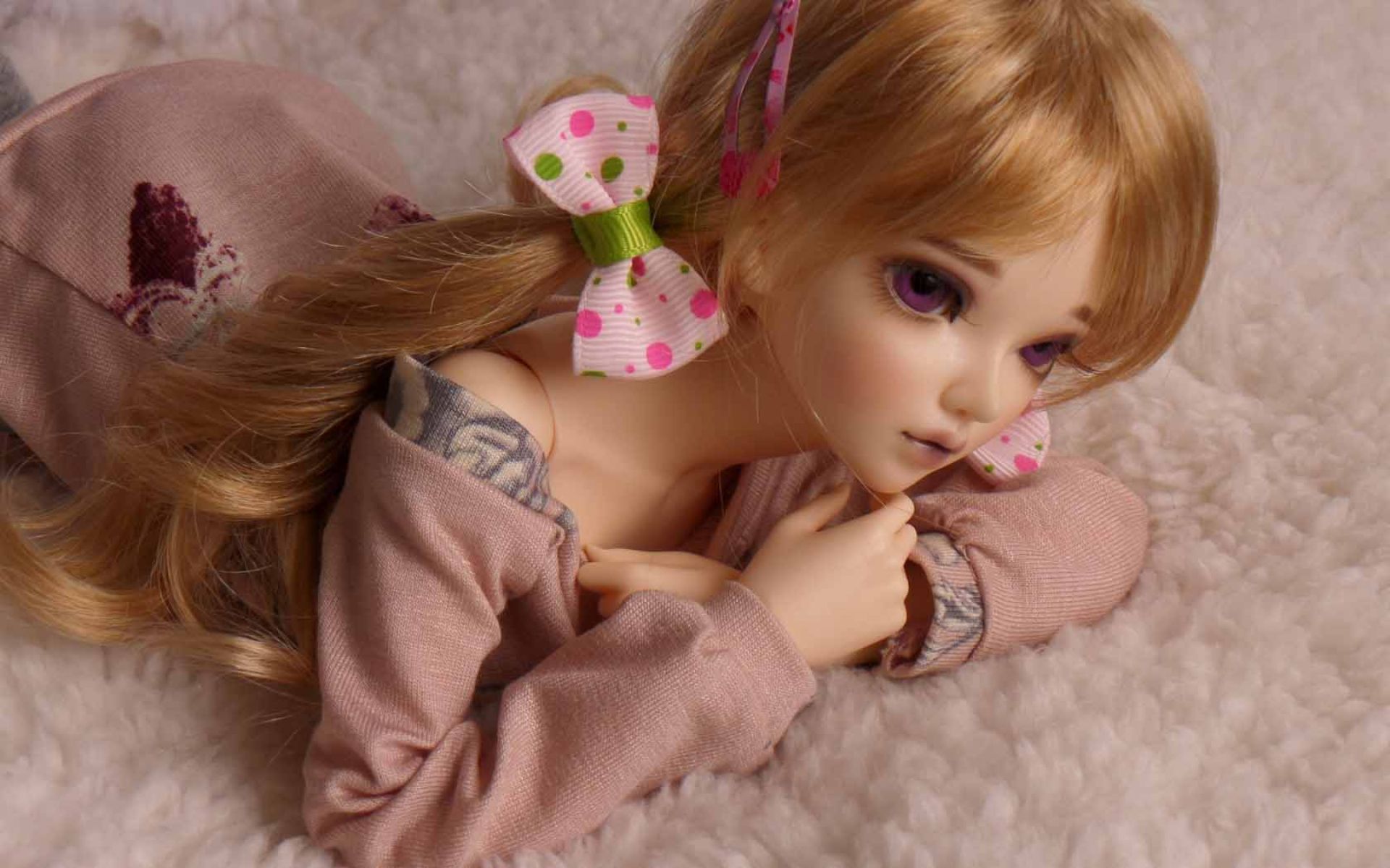 Lovely Doll Blonde Toy Wallpaper - Cute Doll Desktop Wallpaper Doll - HD Wallpaper 