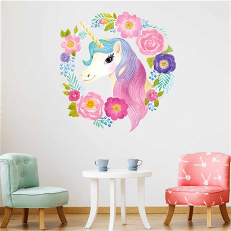 Unicorn Wall Sticker Flower - HD Wallpaper 