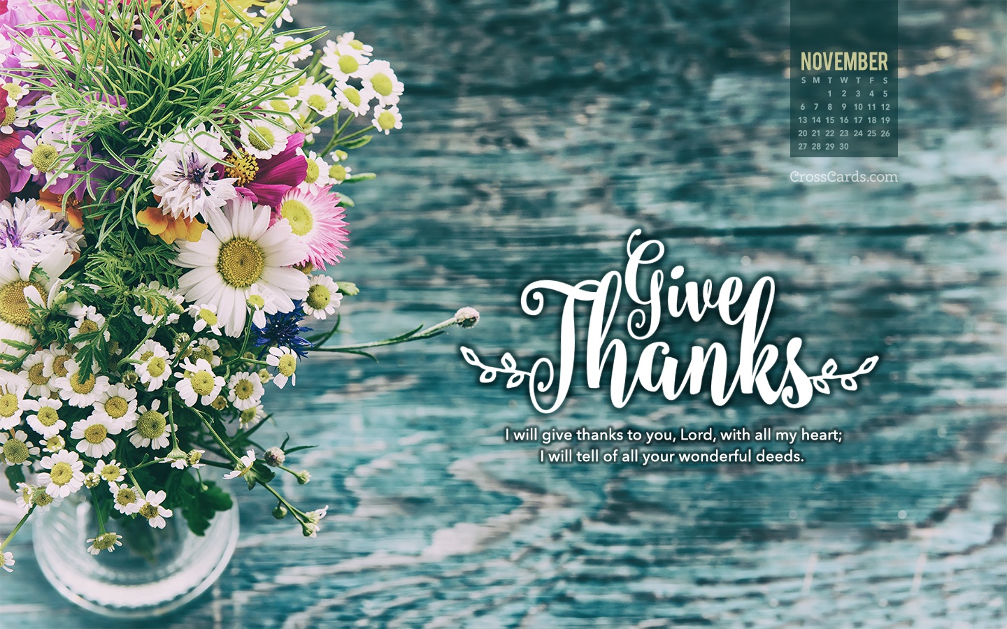 Desktop Calendar November Wallpaper 2018 Give Thanks - HD Wallpaper 