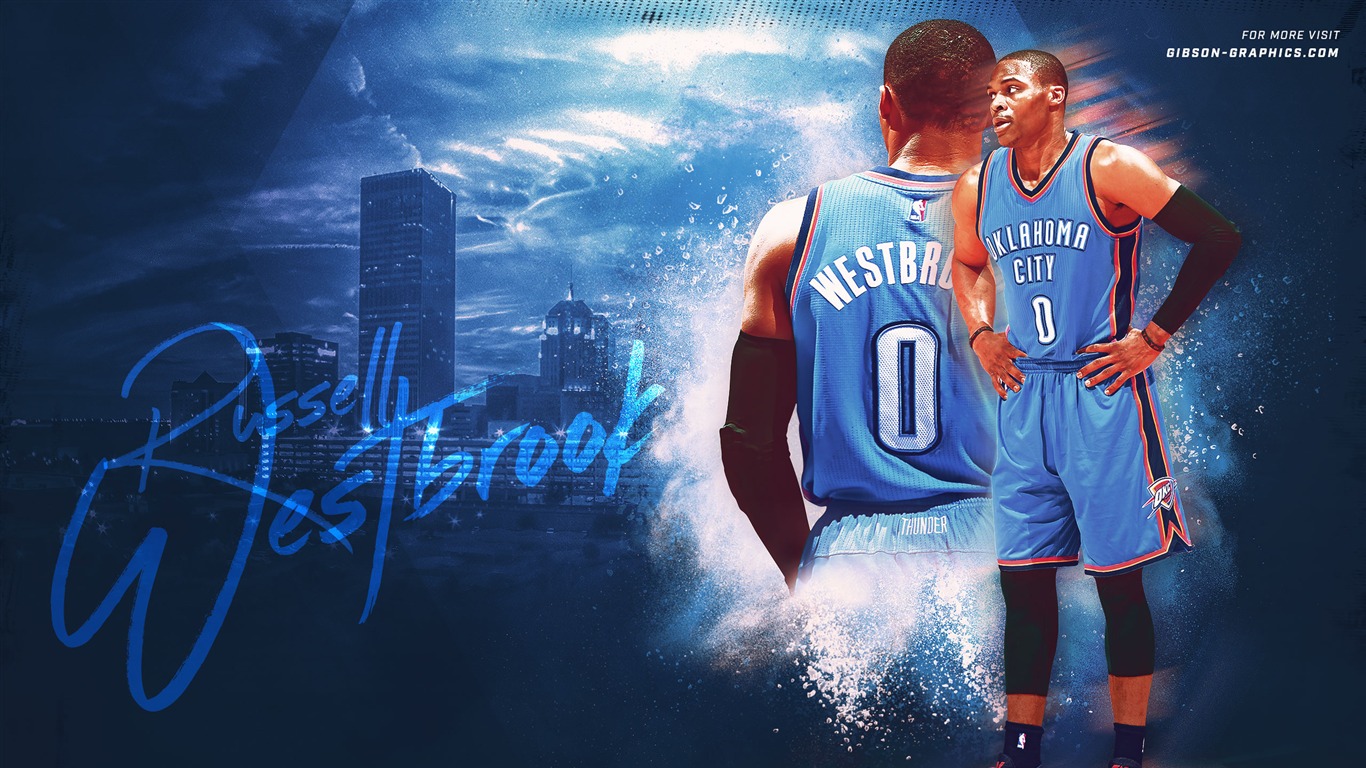 Russell Westbrook Okc Thunder-2016 Nba Basketball Hd - Russell Westbrook Okc Background - HD Wallpaper 