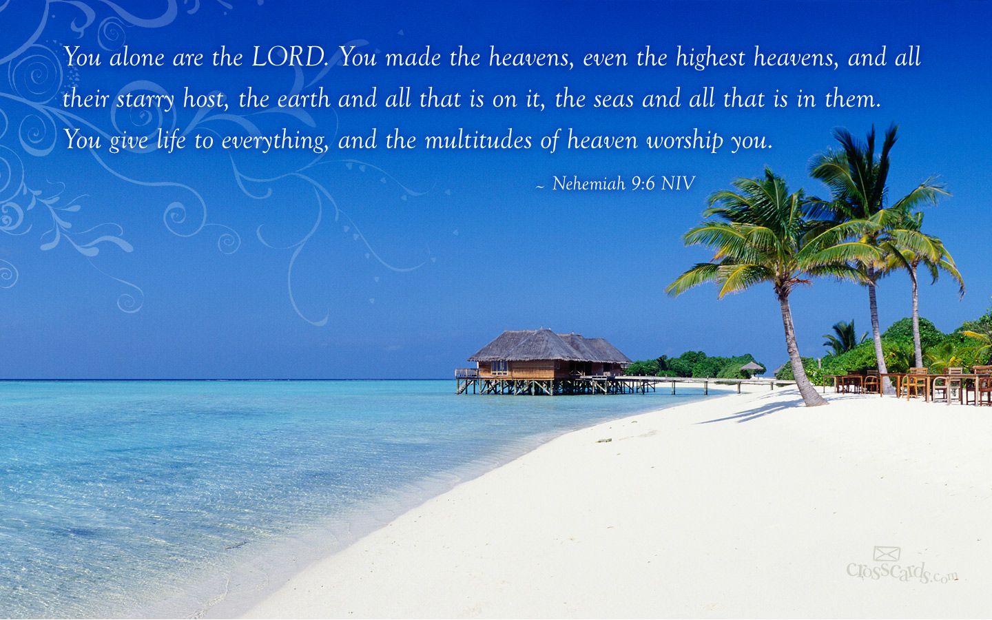 Beach Background With Bible Verse - HD Wallpaper 