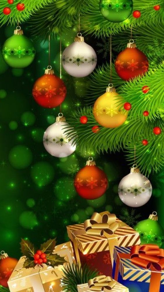 Christmas Background With Ornaments - HD Wallpaper 
