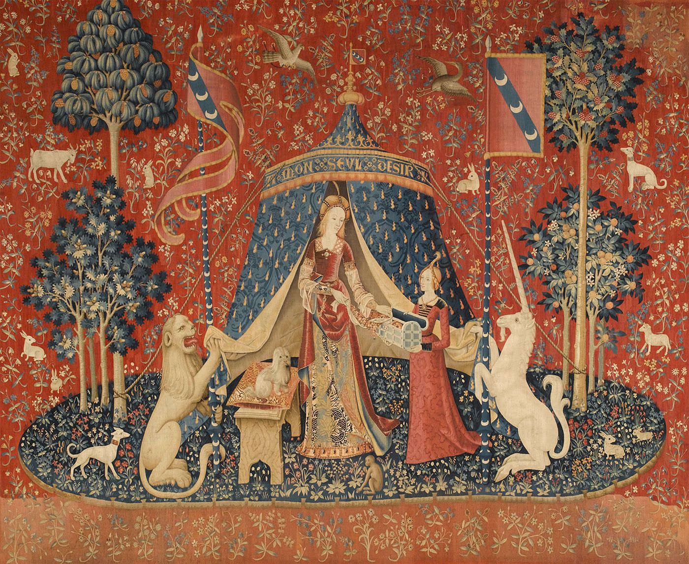 Lady And The Unicorn Tapestry - HD Wallpaper 