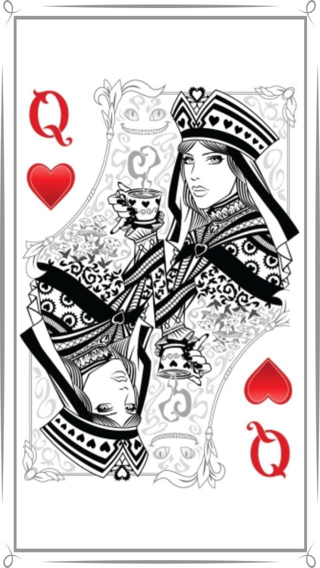 Queen Of Hearts Card Tattoo - HD Wallpaper 
