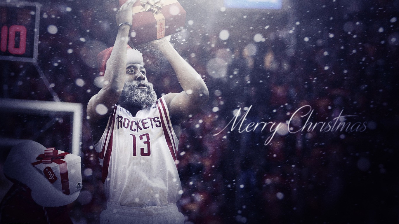 James Harden 16 Nba Basketball Wallpaper16 James Harden Merry Christmas 1366x768 Wallpaper Teahub Io