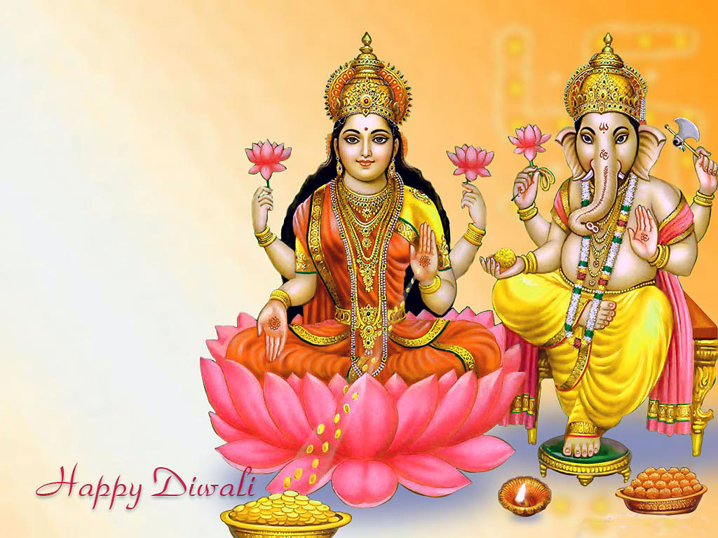 Lakshmi Ganesh Images And Wallper Download - Laxmi Ganesh Happy Diwali - HD Wallpaper 
