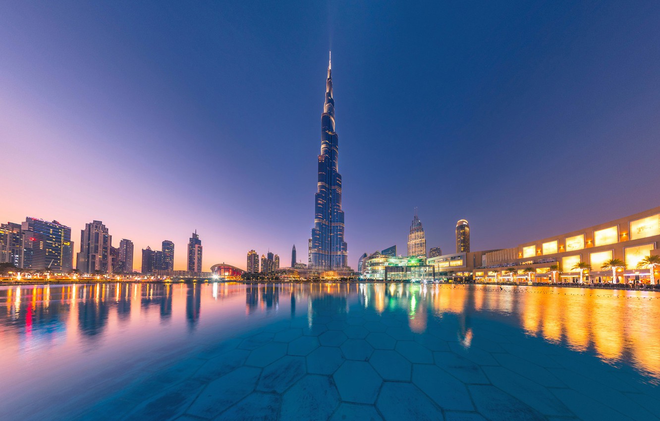 Photo Wallpaper Water, Reflection, Building, Dubai, - Burj Khalifa Hd - HD Wallpaper 