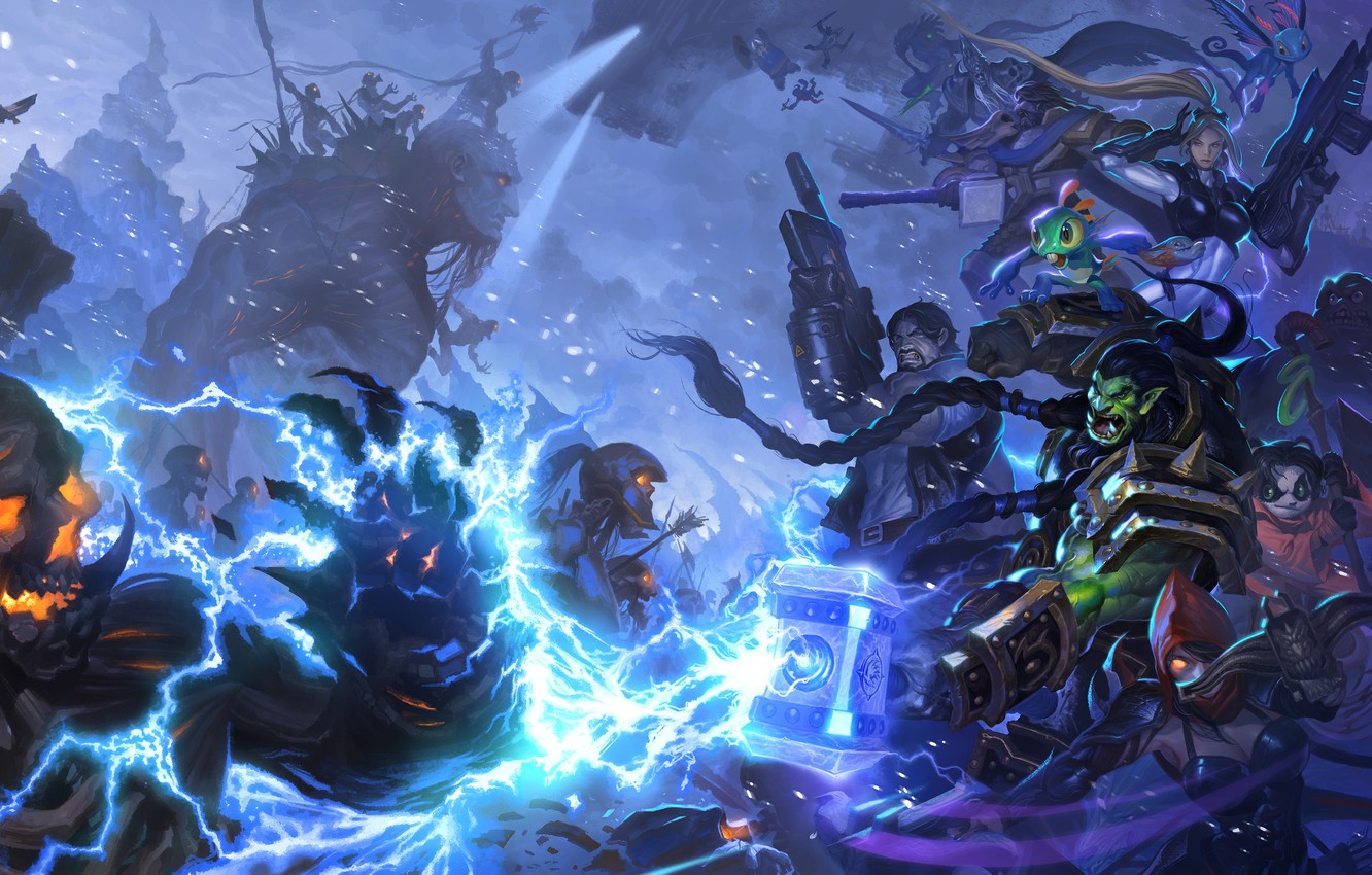 Photo Wallpaper Starcraft, Diablo, Warcraft, Arthas, - Heroes Of The Storm 2019 - HD Wallpaper 