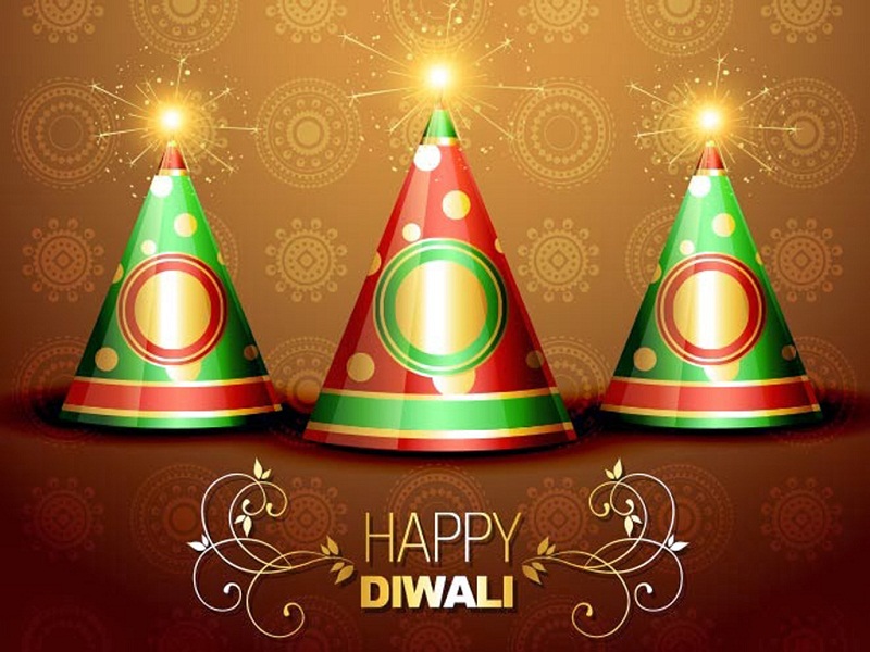 Happy Diwali Wallpapers - Diwali Greetings With Crackers - HD Wallpaper 