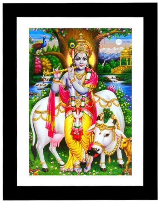 Lord Krishna With Cow - HD Wallpaper 