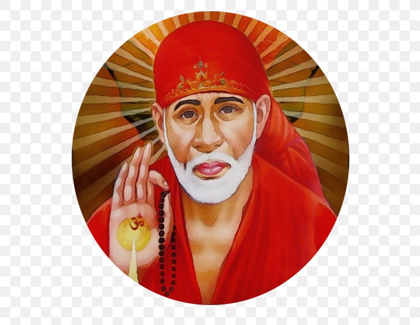 Sai Baba, Png, 594x635px, Watercolor, Aarti, Bhajan, - Sai Baba Ka Photo Hd - HD Wallpaper 