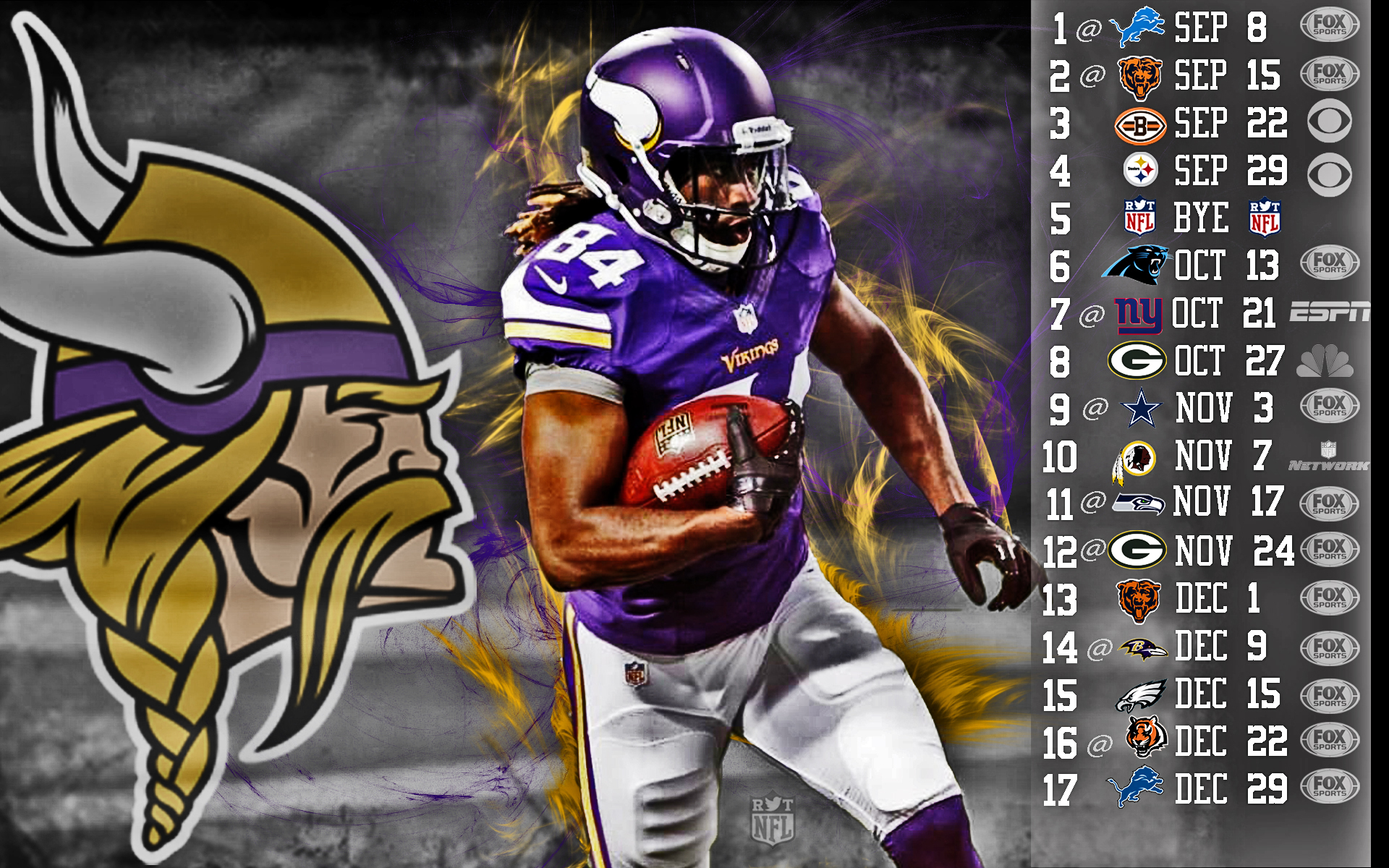 Vikings Cordarelle Patterson 2013 Schedule Hdr - Vikings Nfl Wallpaper Iphone - HD Wallpaper 