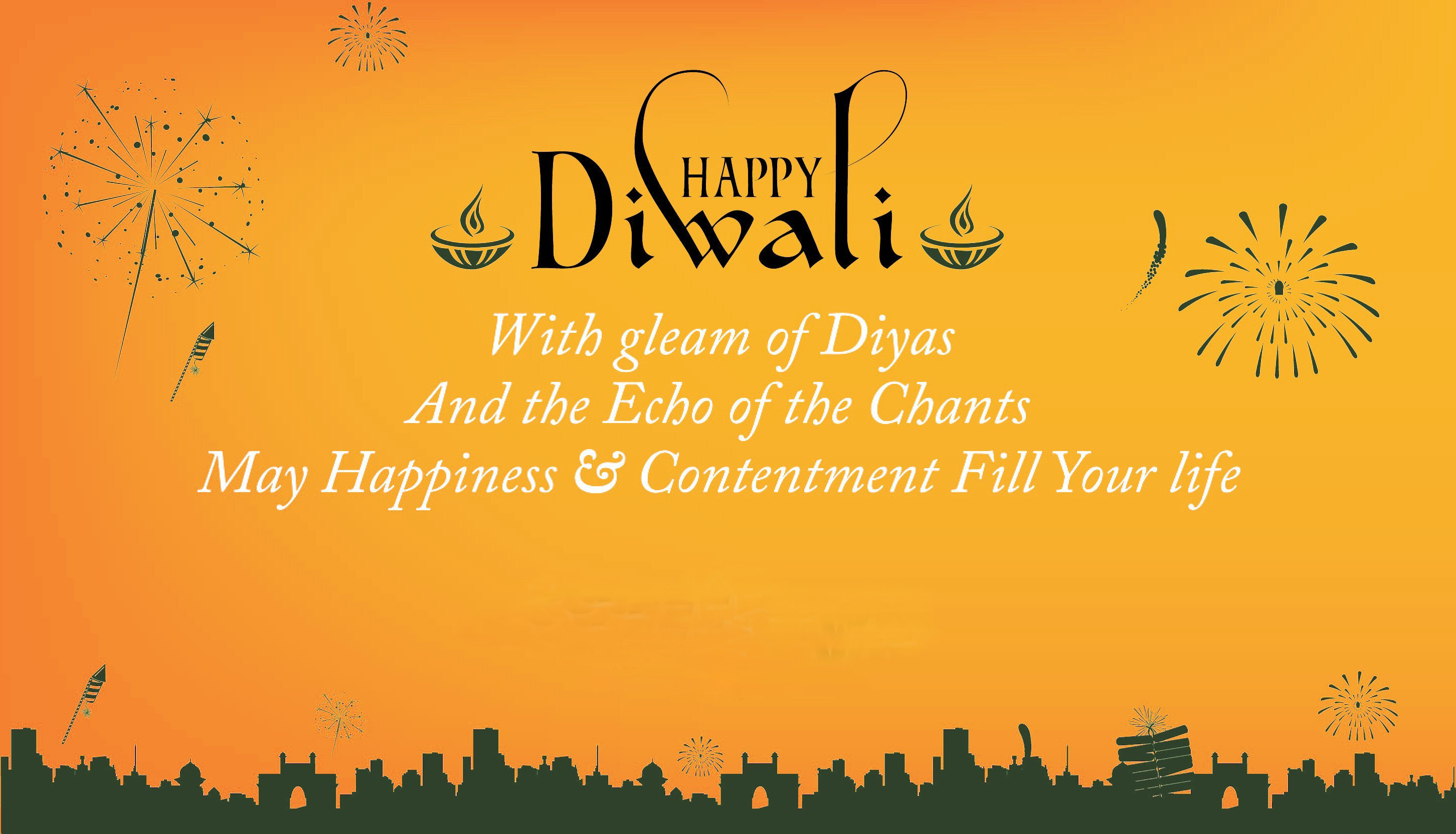 Latest Happy Diwali Greeting Quotes - HD Wallpaper 