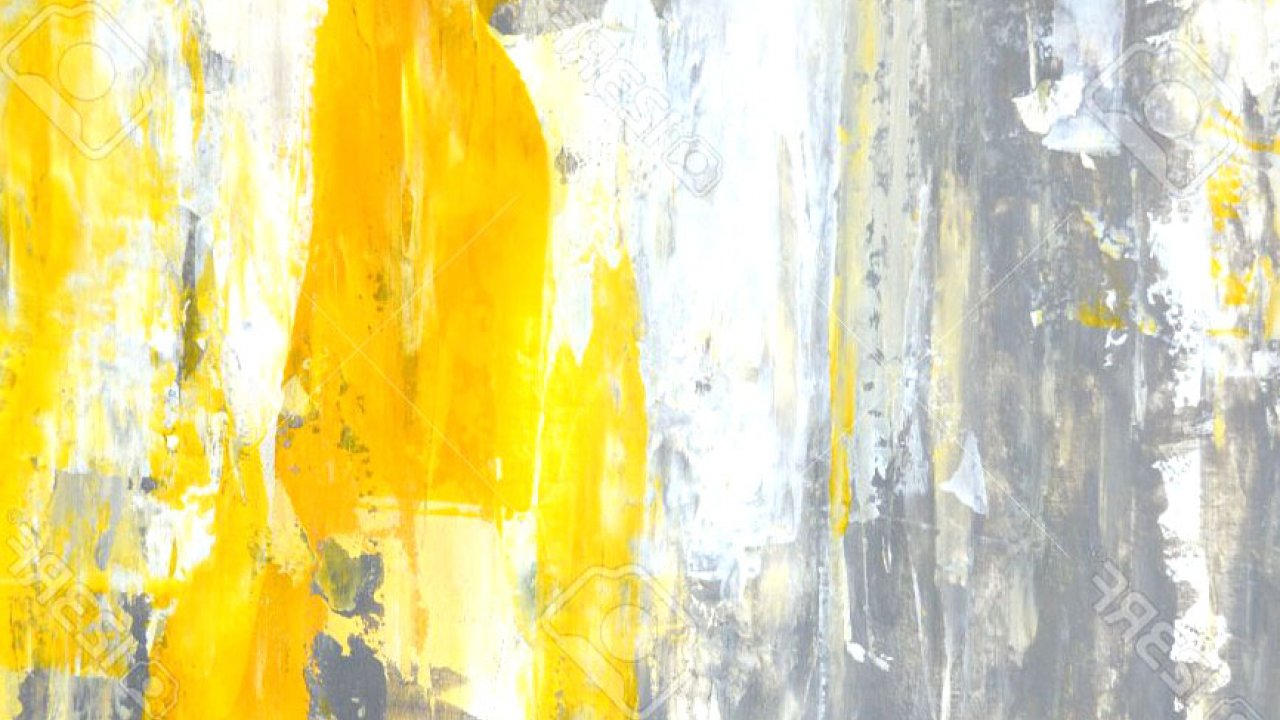 Grey, And, Yellow, Abstract, Art, Painting, Stock, - Abstract Yellow And Grey - HD Wallpaper 