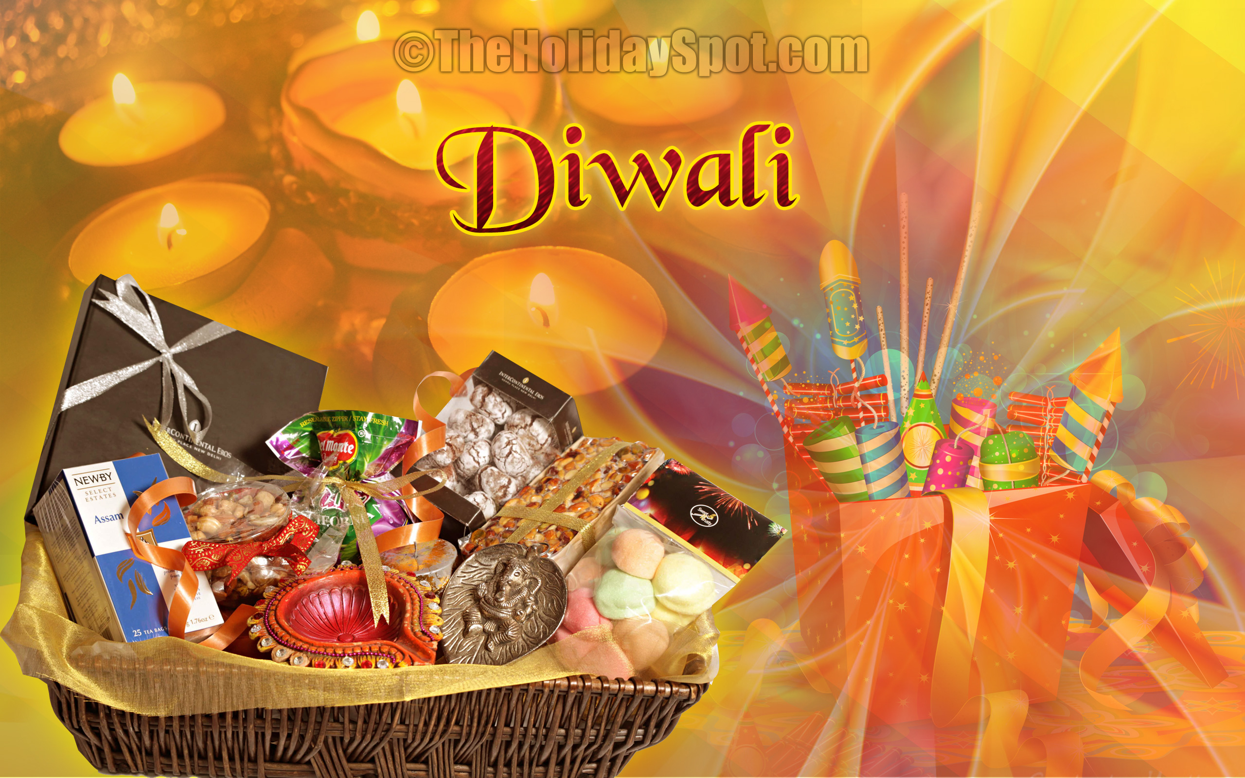 Diwali Gifts And Fire Crackers - Gift Hamper For Diwali - HD Wallpaper 