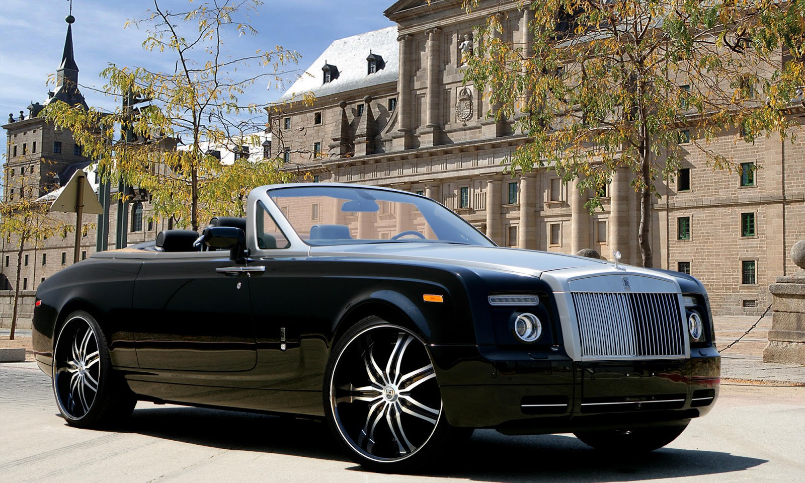 Hd Wallpaper Rolls Royce Phantom Hd Wallpaper Rolls - Black Rolls Royce Convertible - HD Wallpaper 
