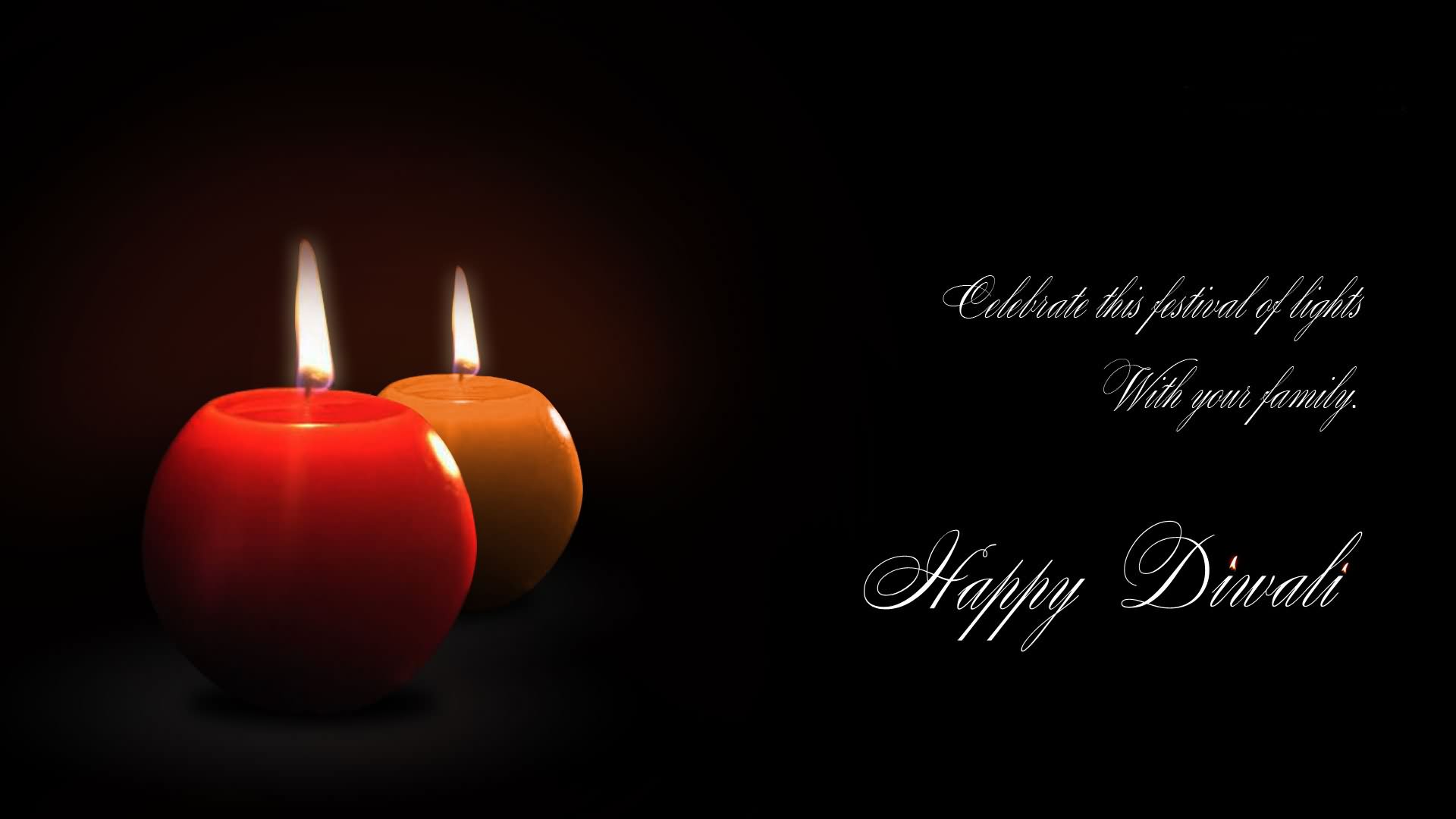 Celebrate The Festival Of Lights With Your Family Happy - Happy Diwali With Black Background - HD Wallpaper 