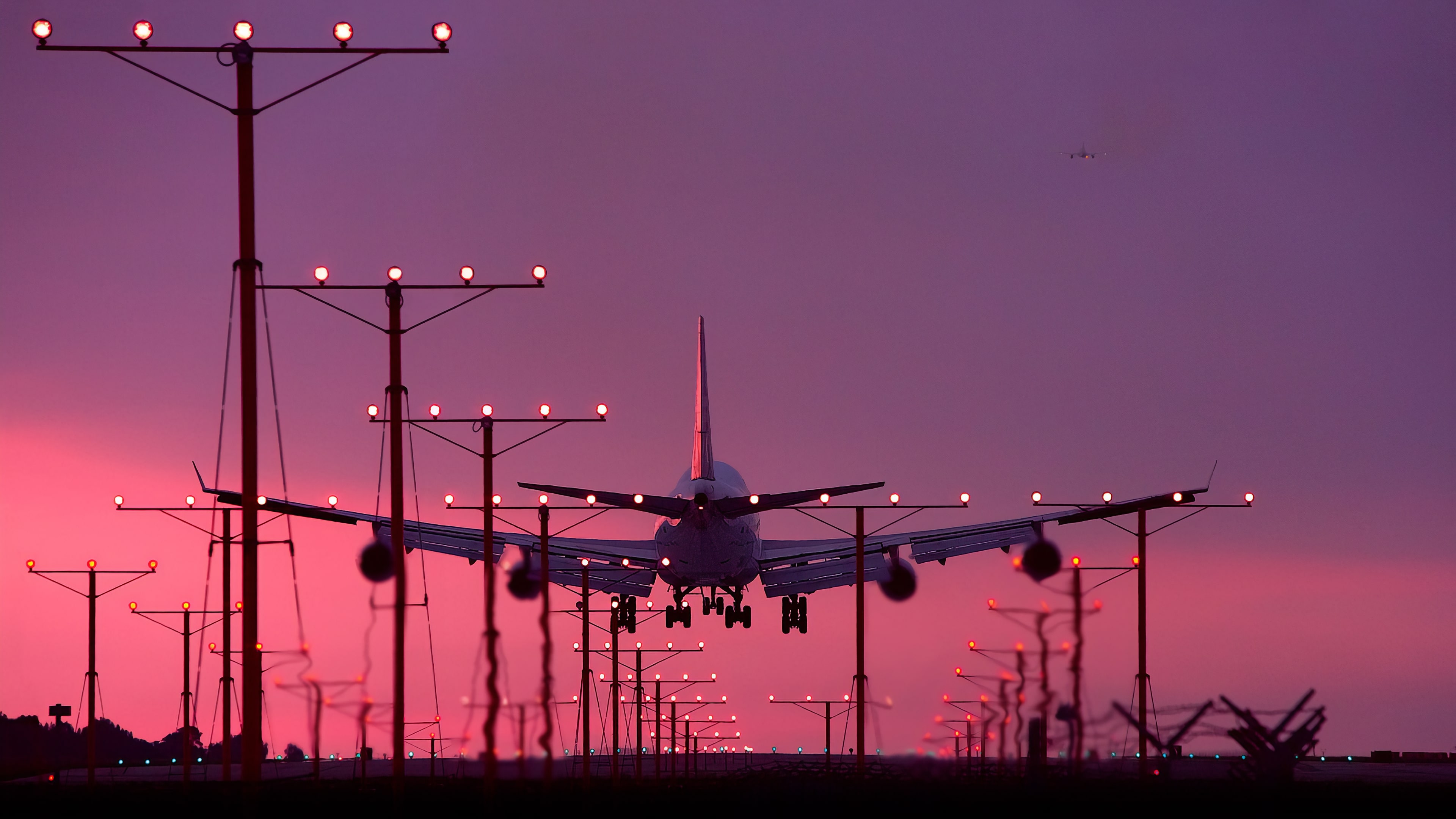 Wallpaper Of Aircraft, Airplane, Landing, Strip, Airport - 3840x2160