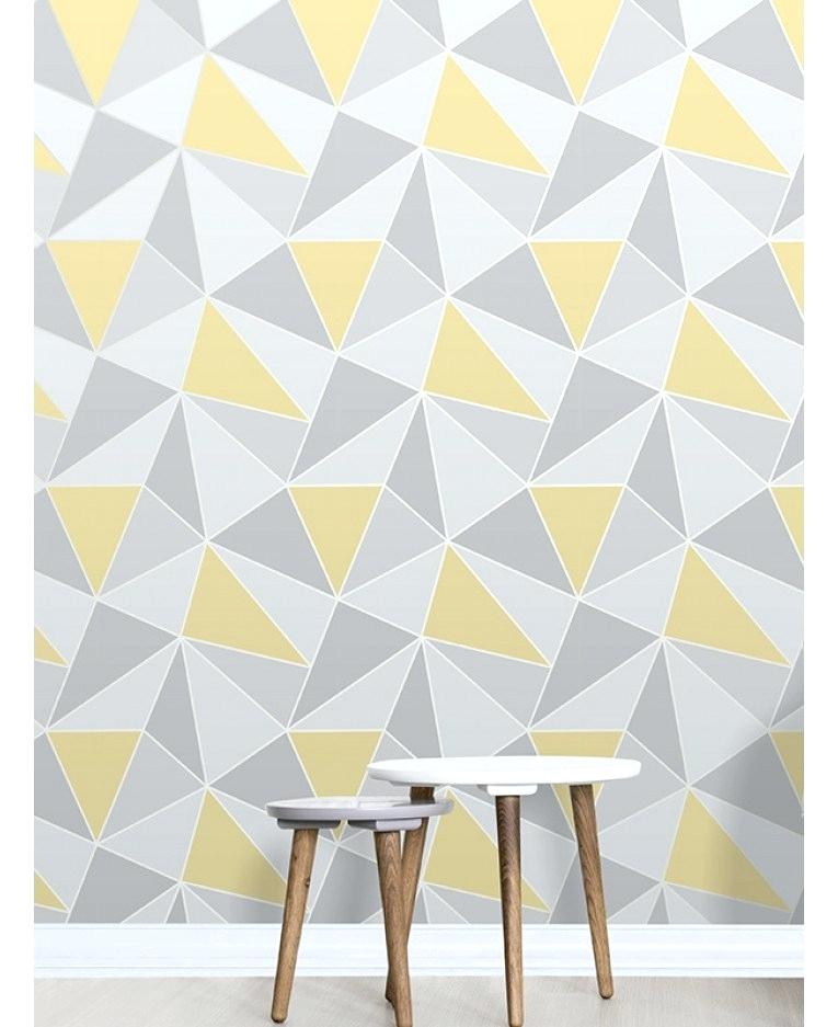 Grey And Yellow Wallpaper Apex Geometric Fine Decor - Geometric Wallpaper Yellow And Grey - HD Wallpaper 