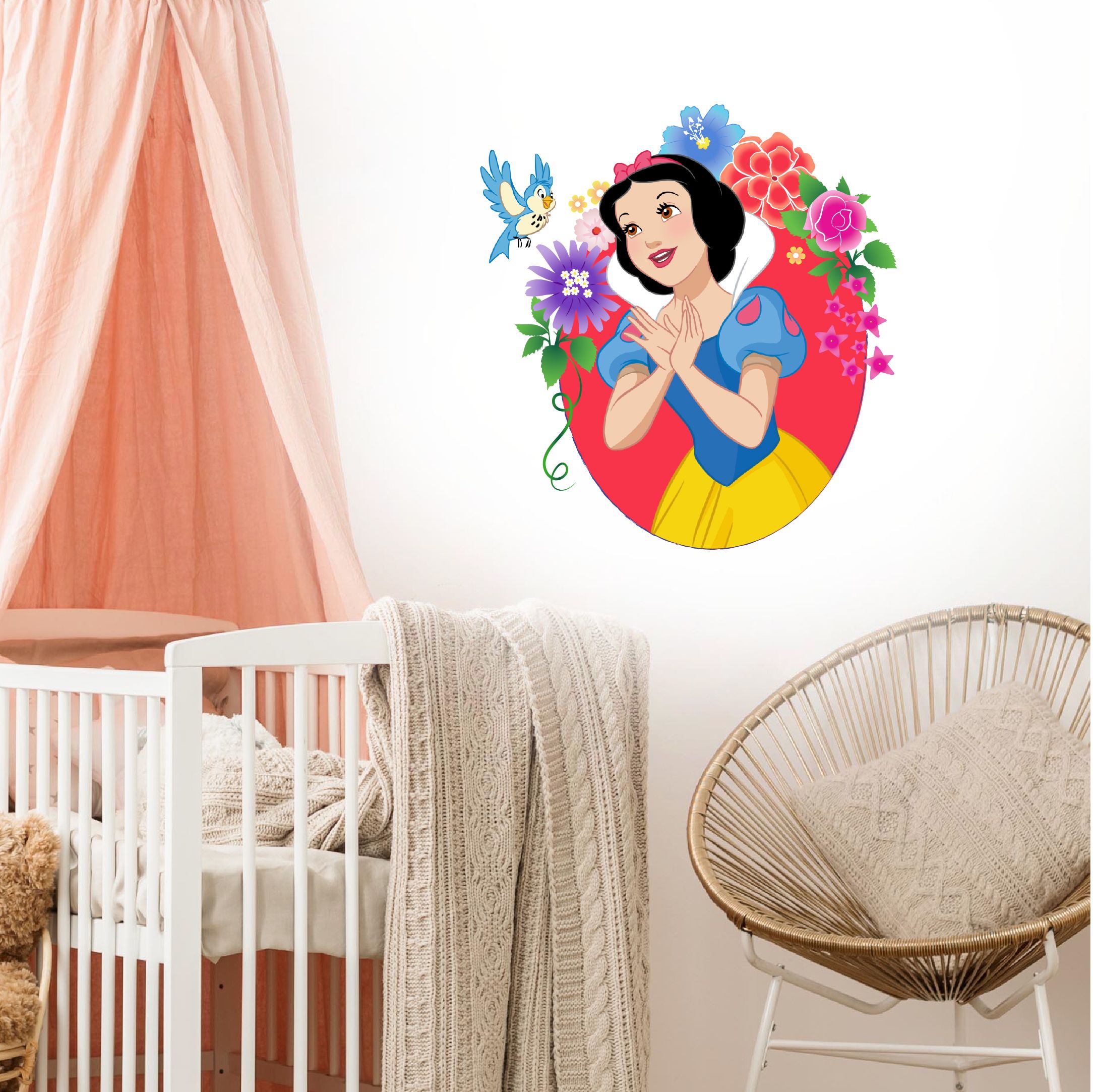 Asian Paints Wall-ons Snow White And Birdie Official - Nalepky Na Stenu S Menom - HD Wallpaper 