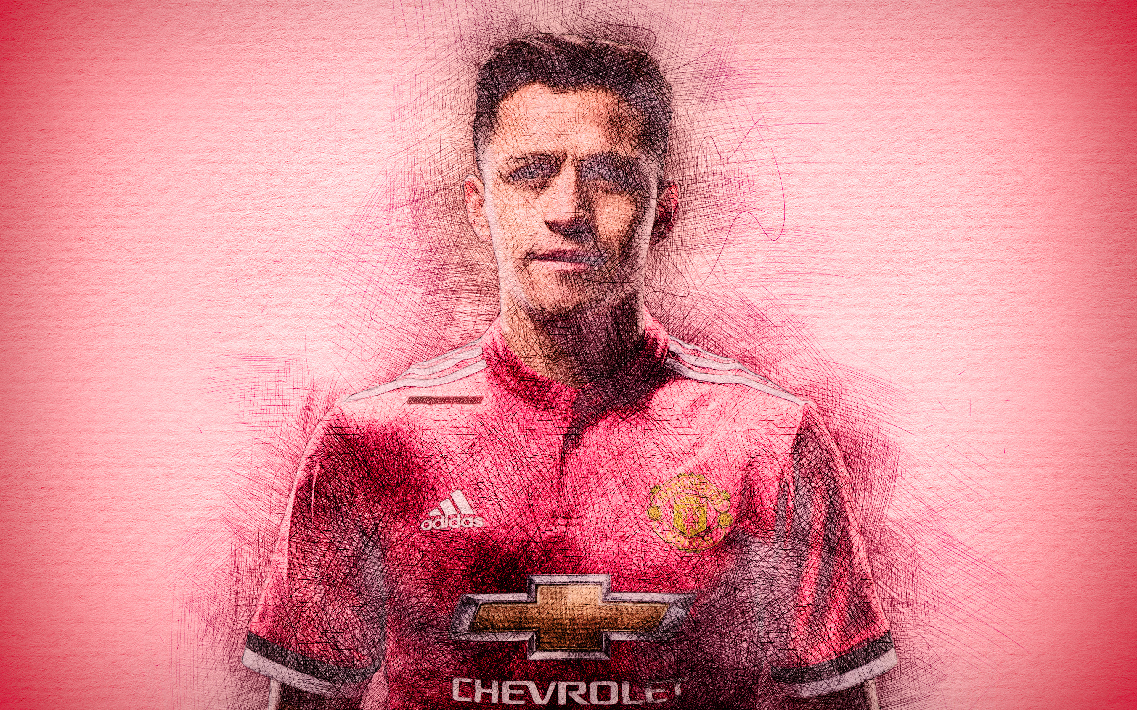 Alexis Sanchez, 4k, Artwork, Football Stars, Manchester - Alexis Sanchez Wallpaper Mu - HD Wallpaper 