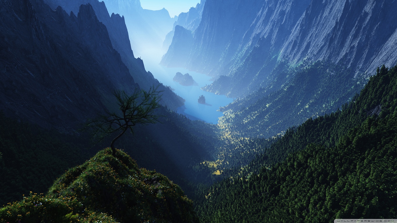 Valley Mountain - HD Wallpaper 