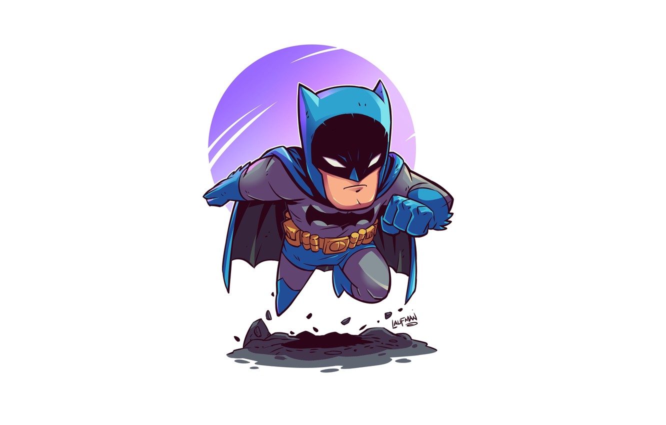 Photo Wallpaper Batman, Pose, Derek Laufman - Batman Chibi Laufman - HD Wallpaper 