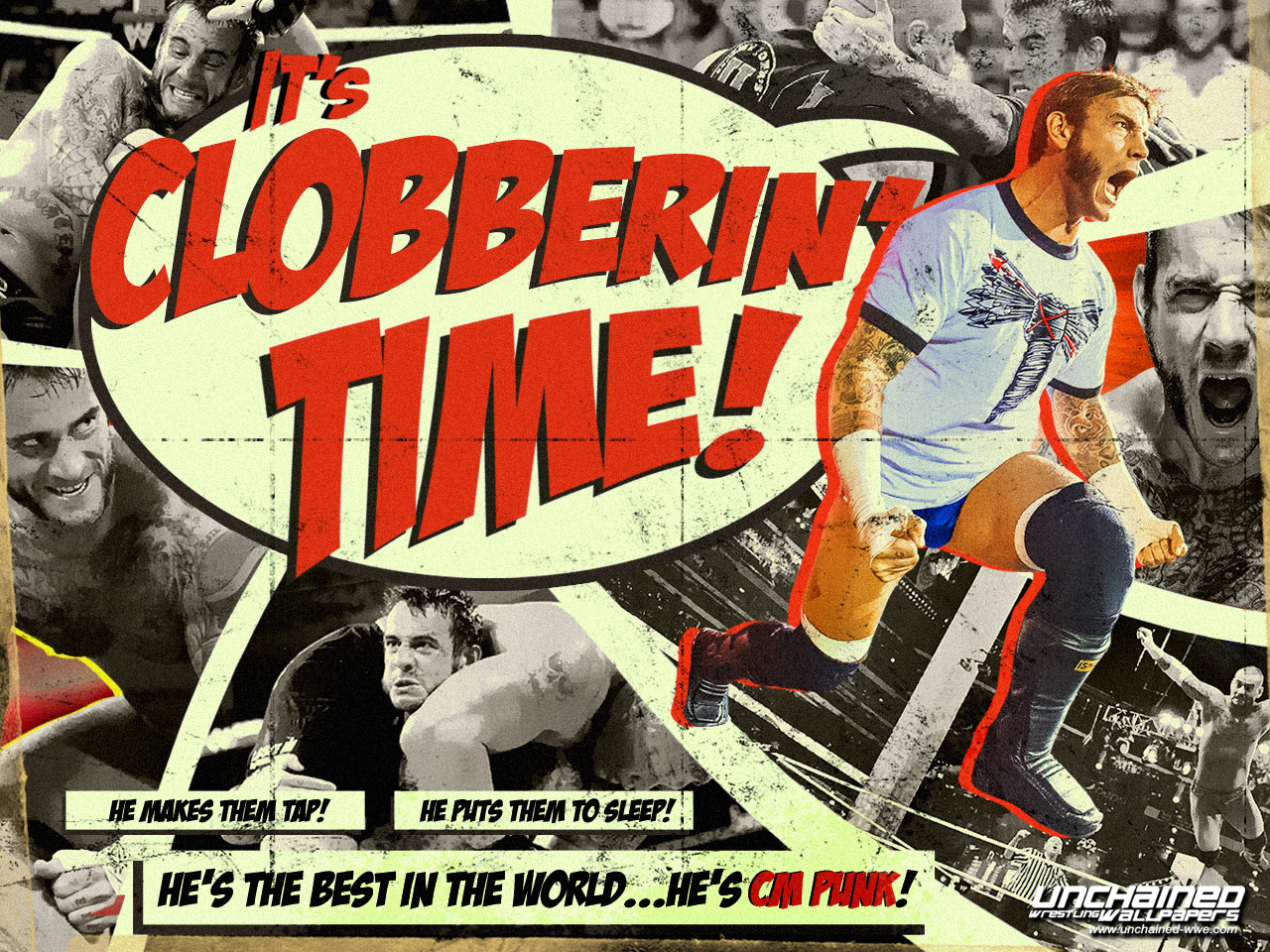 Cm Punk - It's Clobberin Time Wwe - HD Wallpaper 