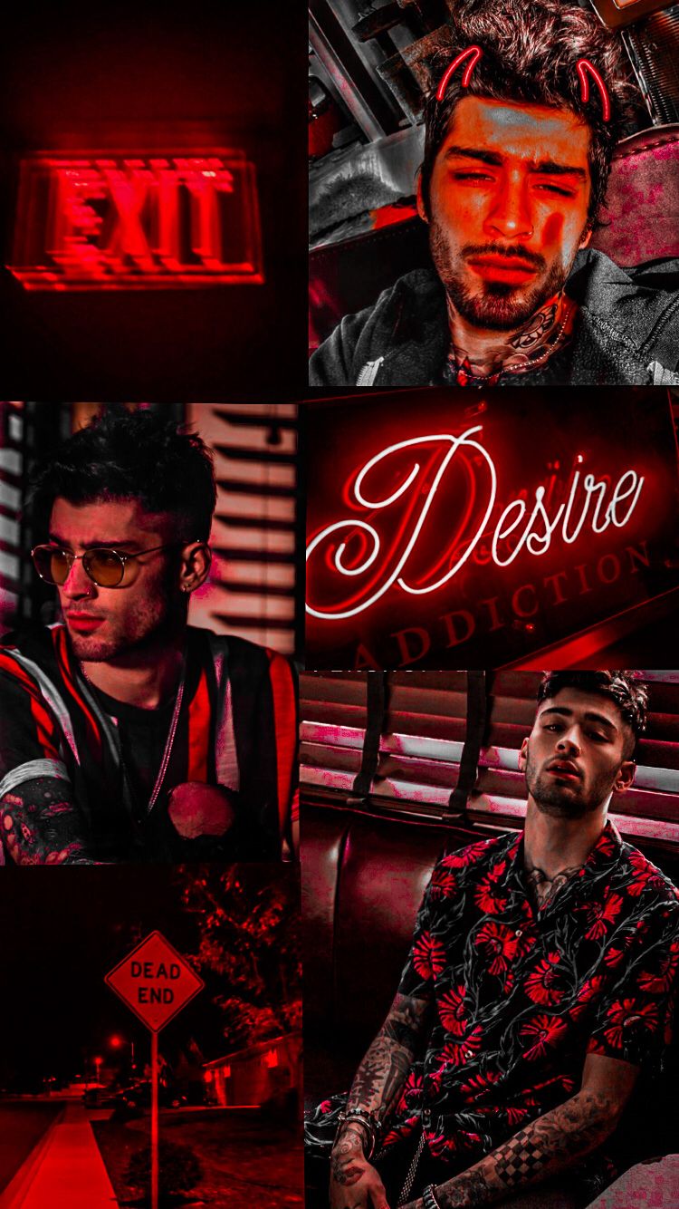 Zayn Malik Red Collage - HD Wallpaper 