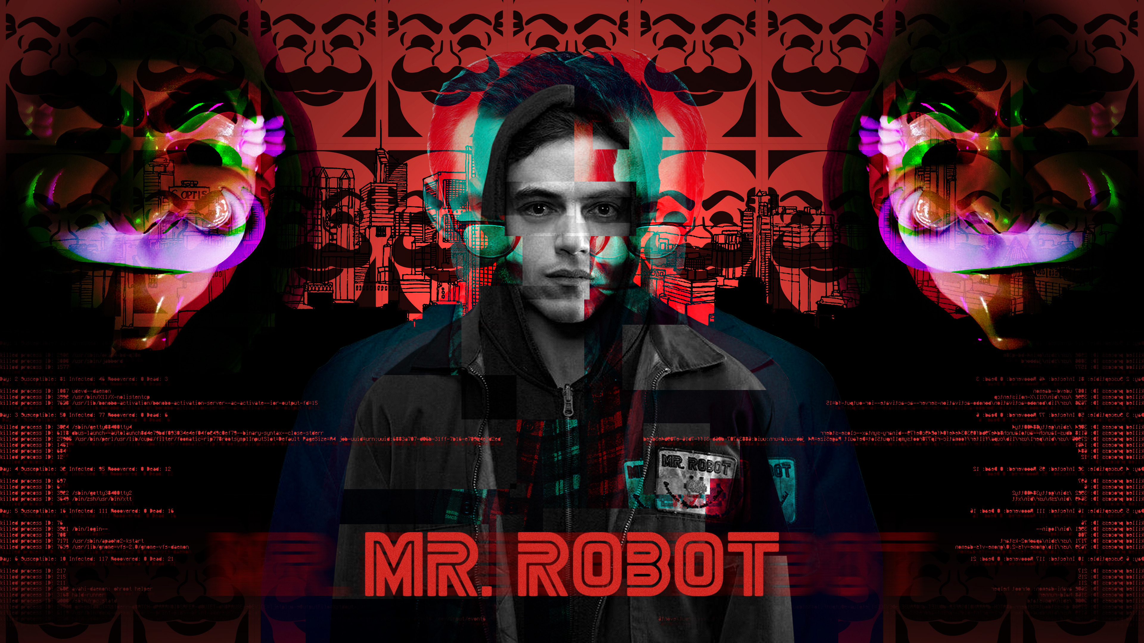 Robot, Glitch Art, Tv Series, Wallpaper - Mr Robot Wallpaper Hacker - HD Wallpaper 