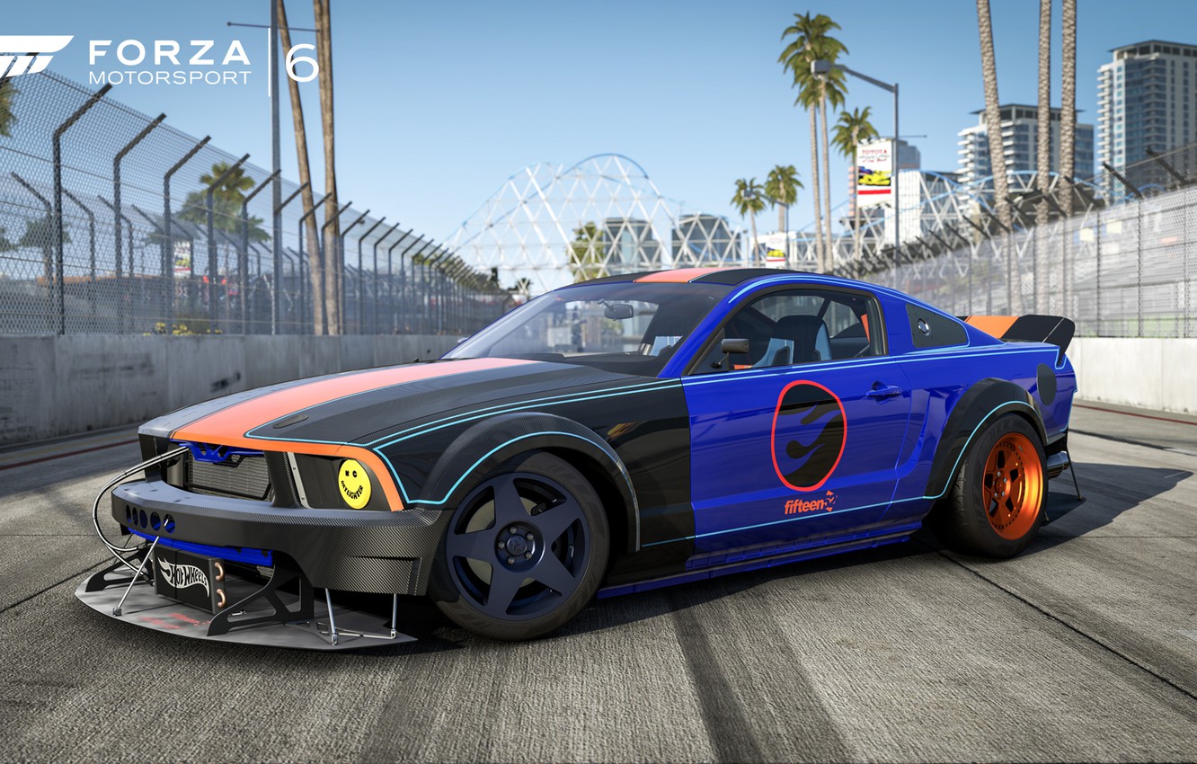 Photo Wallpaper Mustang, Ford, 2005, Game, Hot Wheels, - Forza Horizon 3 Mustang Gt - HD Wallpaper 