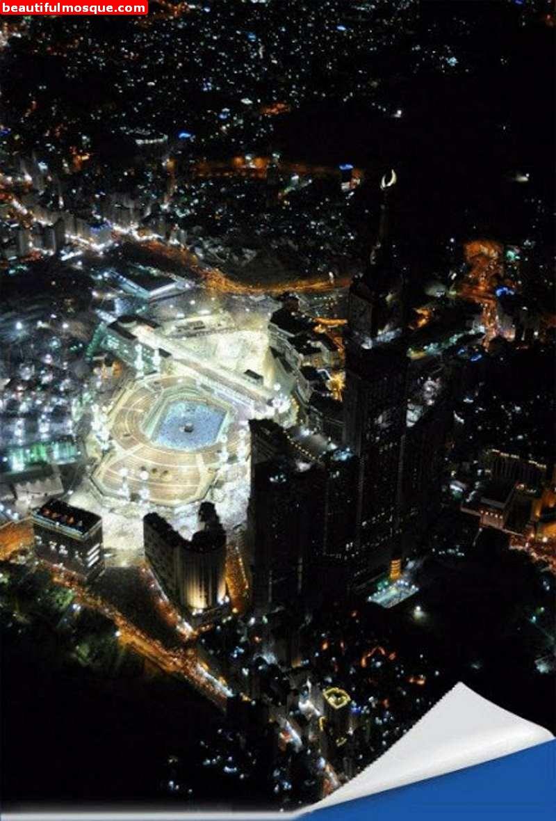 Images For Kaaba Night Picture - Night Beautiful Masjid Al Haram Aerial View - HD Wallpaper 