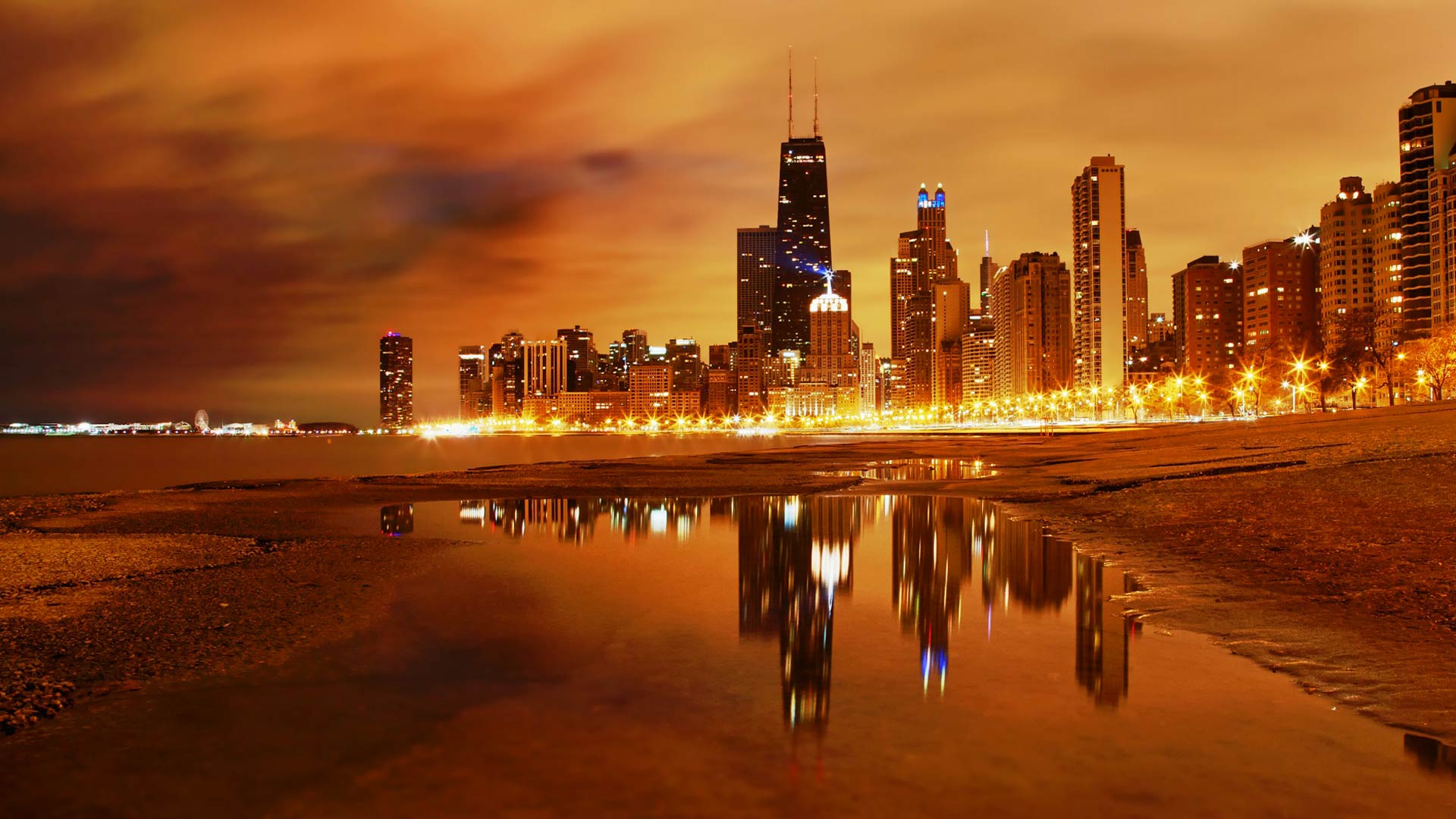 Fondo Pantalla Playa Y Ciudad,fondo Escritorio Playa - Chicago - HD Wallpaper 