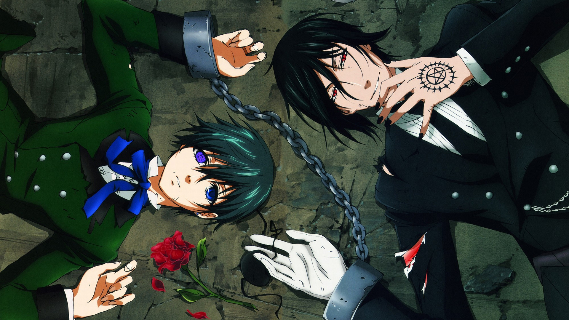 Black Butler Sebastian Et Ciel - HD Wallpaper 