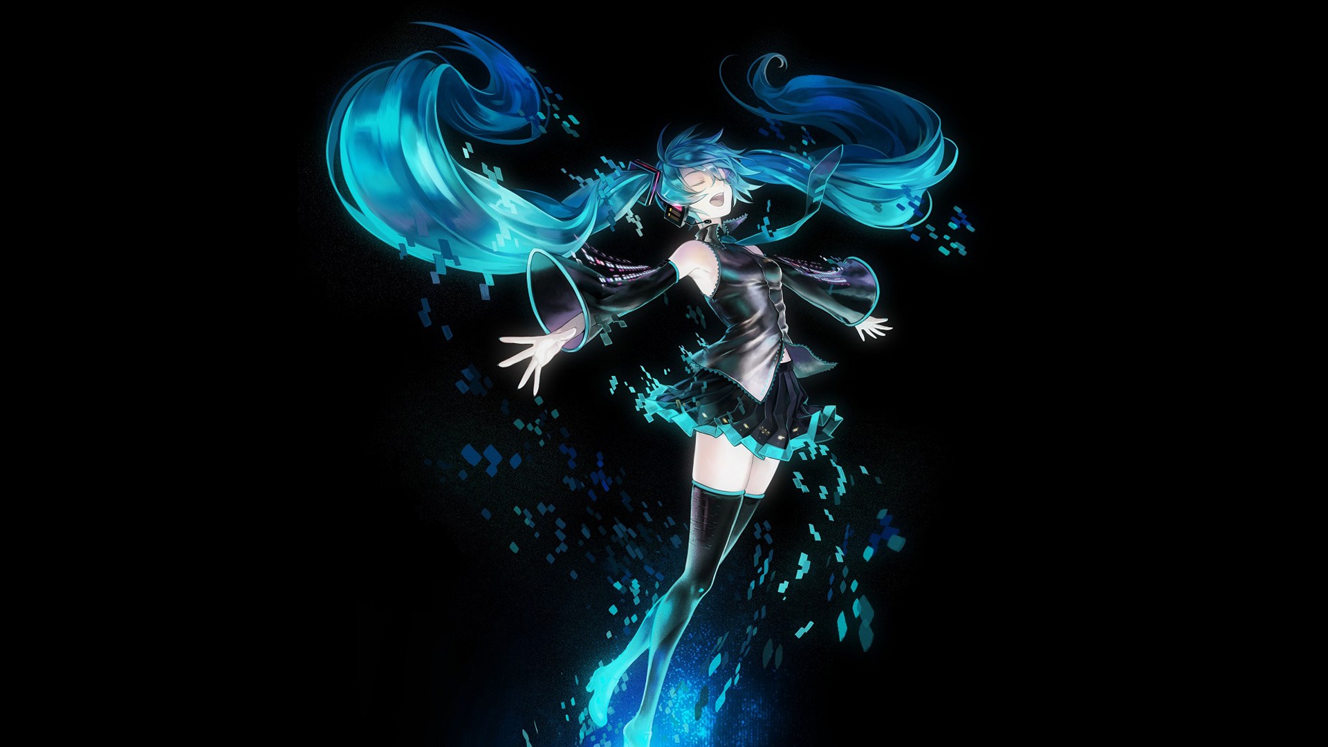 Wallpaper Miku Hatsune Wallpaper Dark 19x1080 Wallpaper Teahub Io