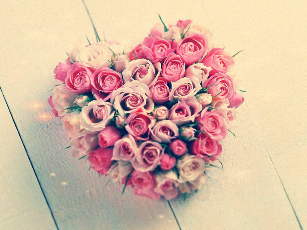 Blumen, Herz, Rosen - Valentine's Day - HD Wallpaper 
